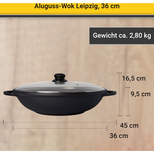 Online tlg.), Aluminiumguss, (1 cm kaufen OTTO 36 Shop Ø Krüger im Wok,