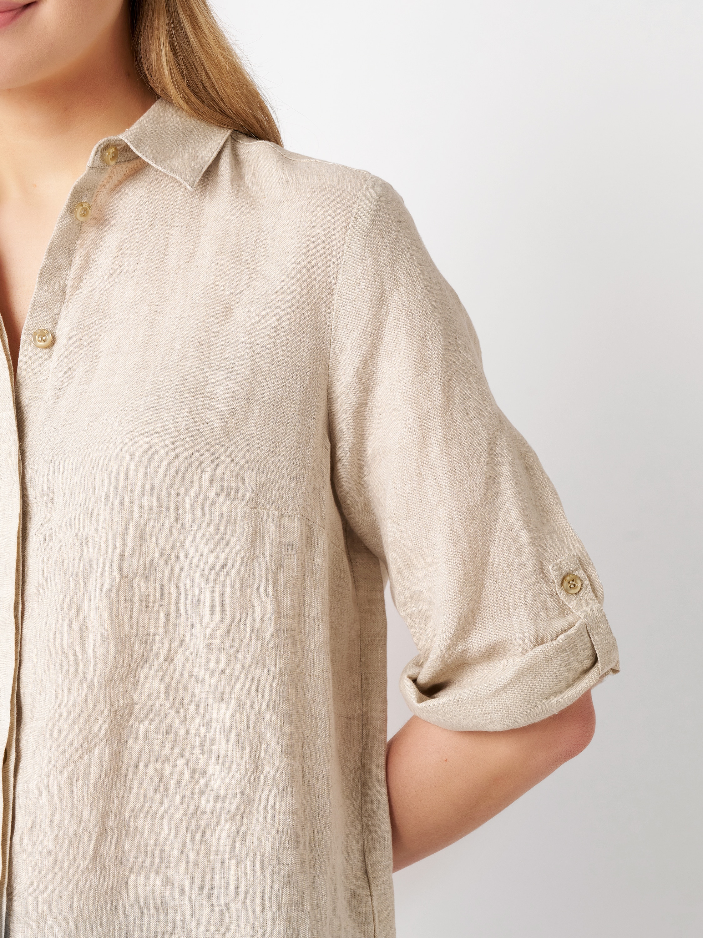 TONI Klassische Bluse »Clay 3/4-Arm« aus sommerlicher Leinenqualität