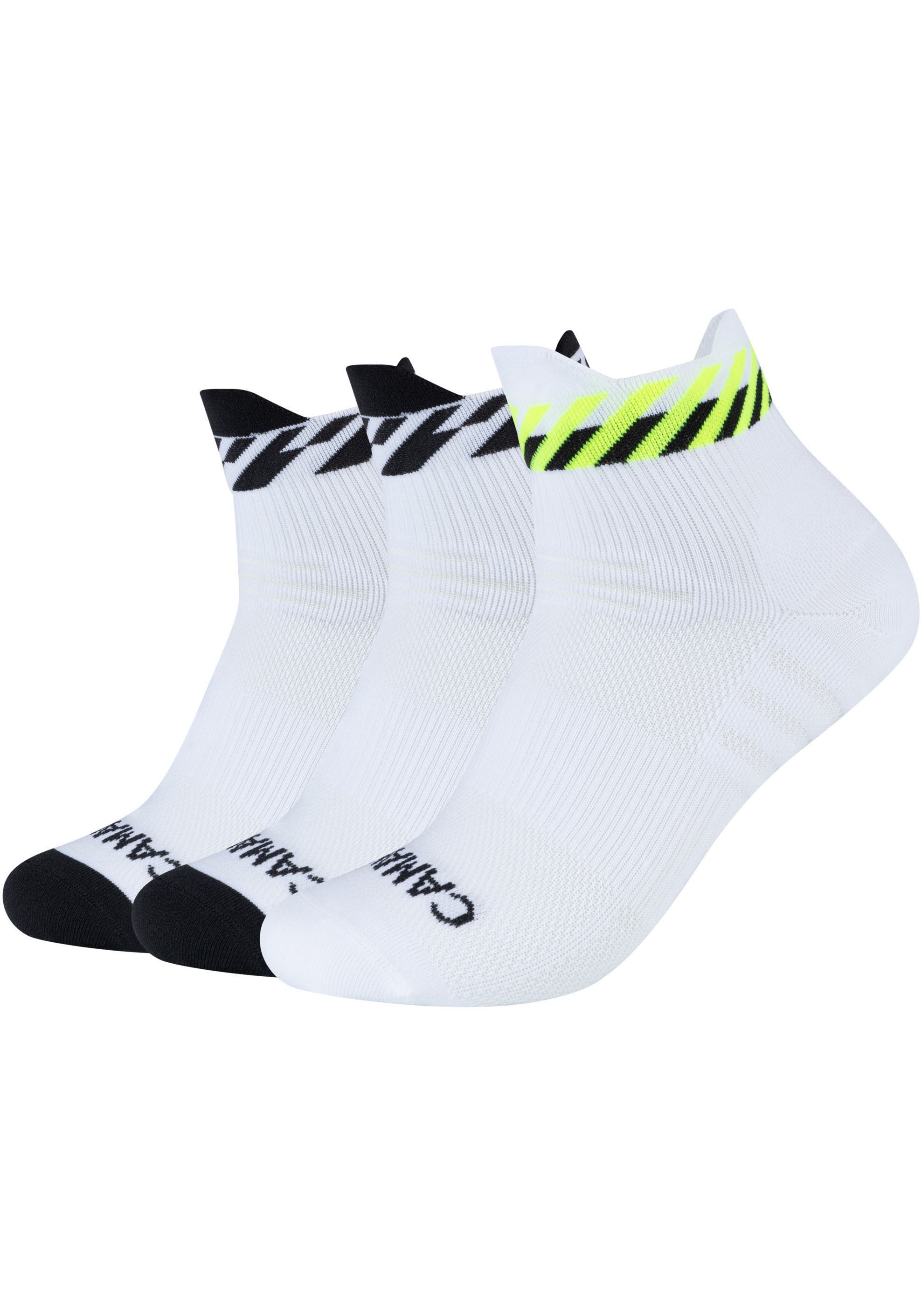 Camano Sportsocken »function«, (3 Paar), mit kontrastfarbener Zehenpartie und Ferse