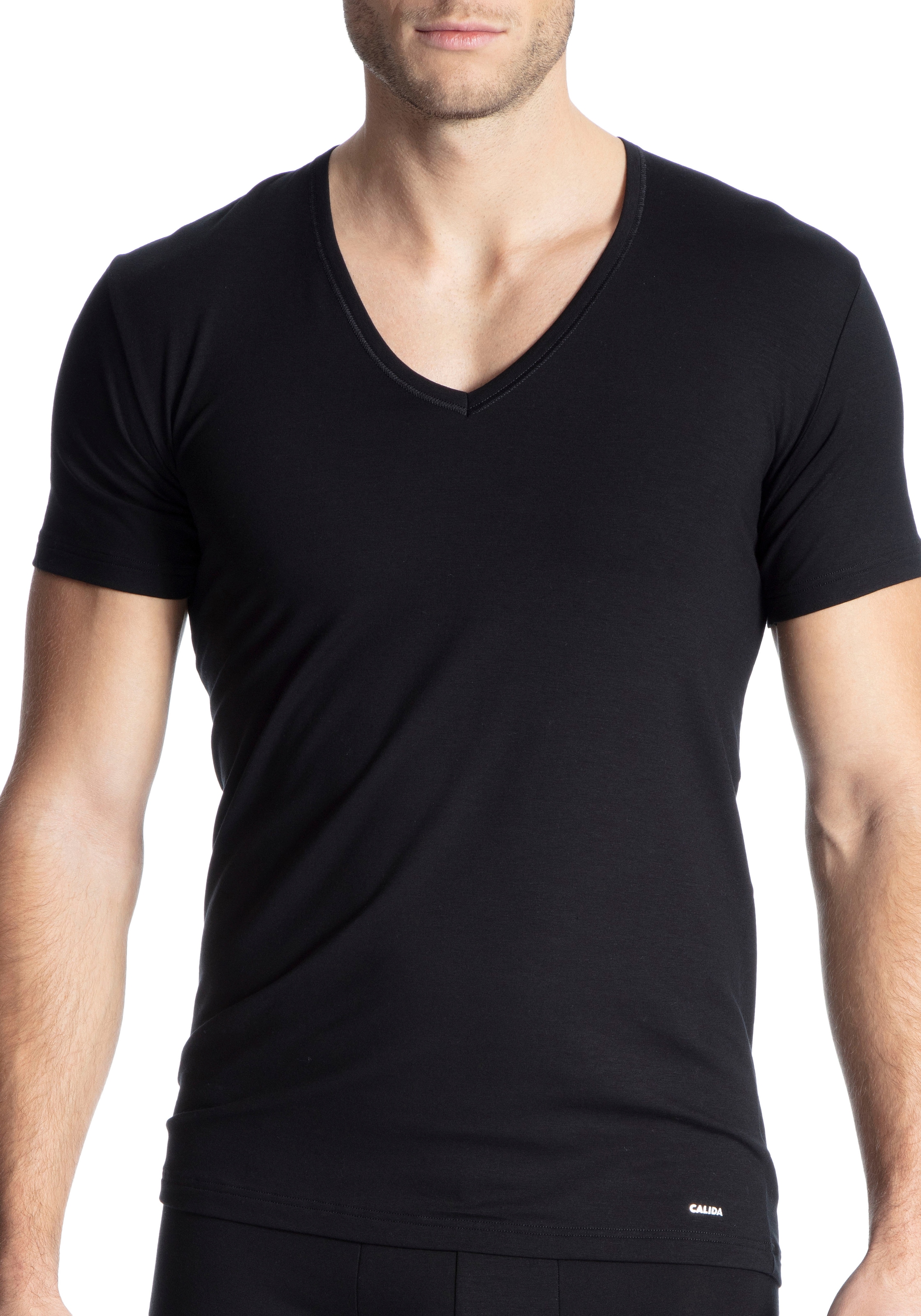 CALIDA T-Shirt »Cotton Code«, mit V-Ausschnitt und perfekter Passform