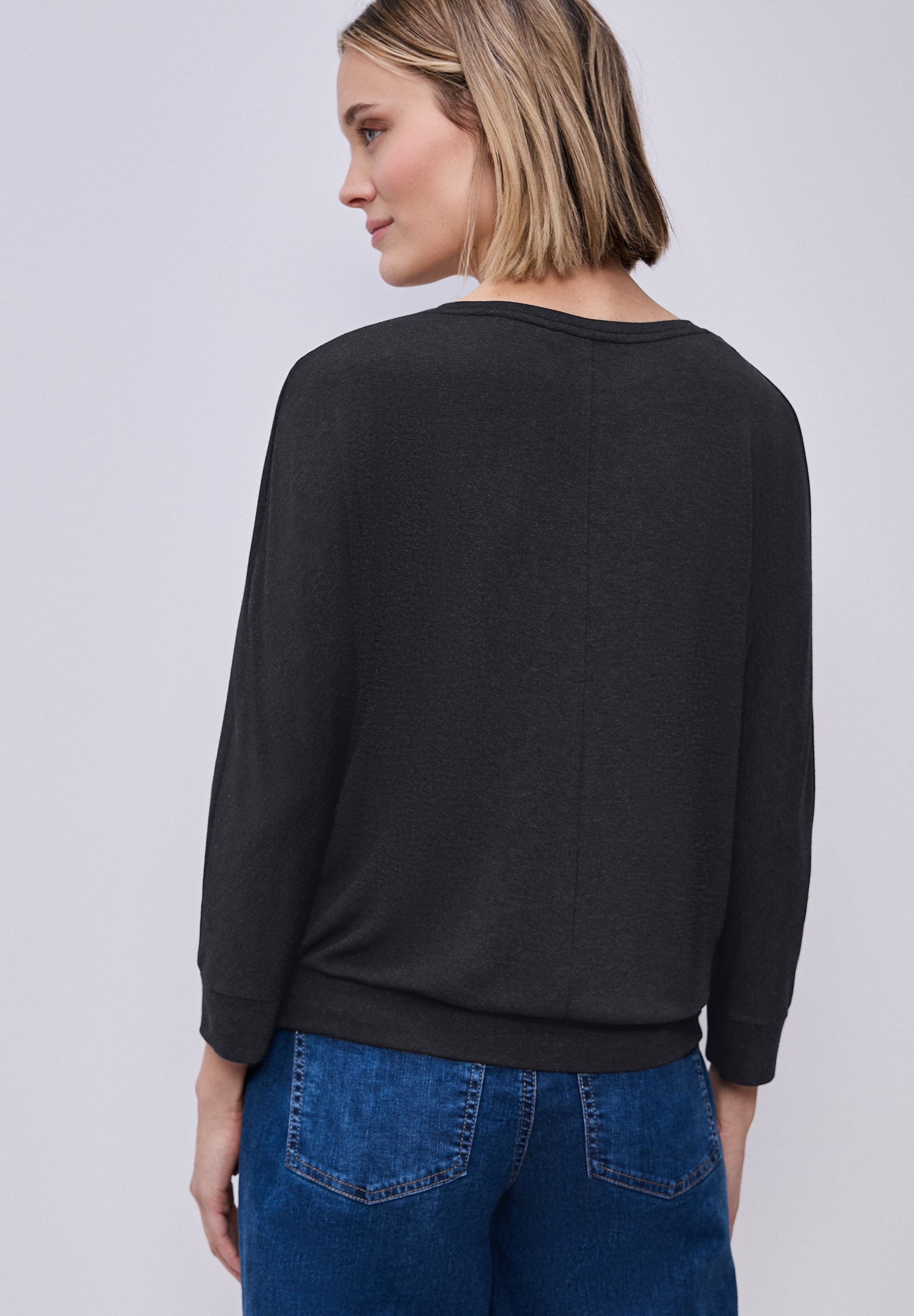 STREET ONE 3/4-Arm-Shirt im Melange-Look