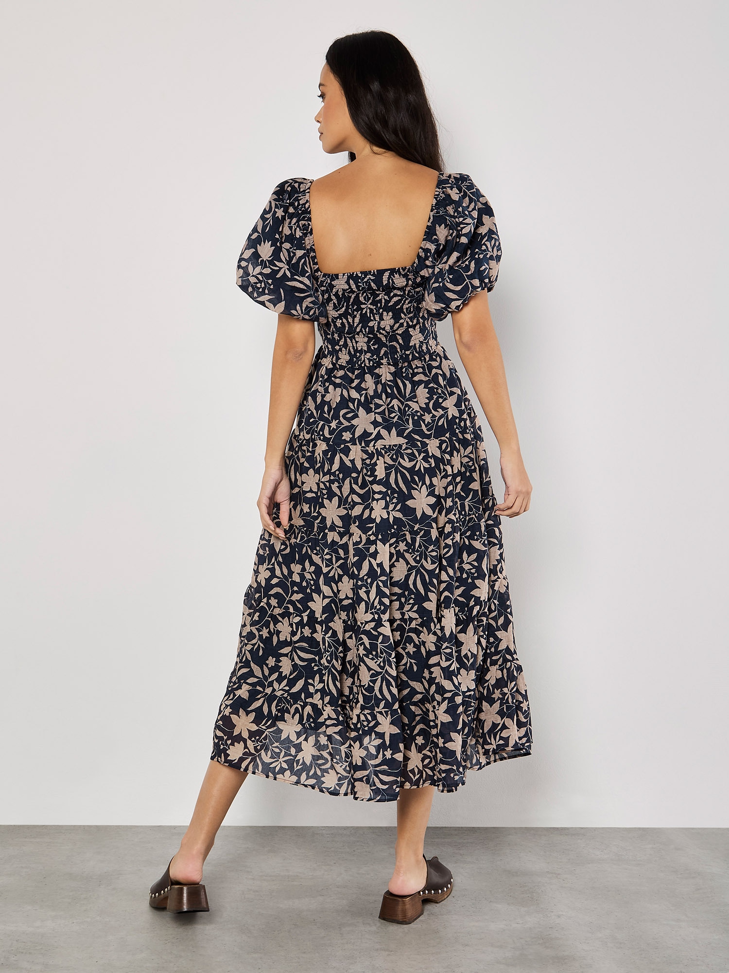 Apricot Druckkleid »Midikleid« mit Puffärmeln