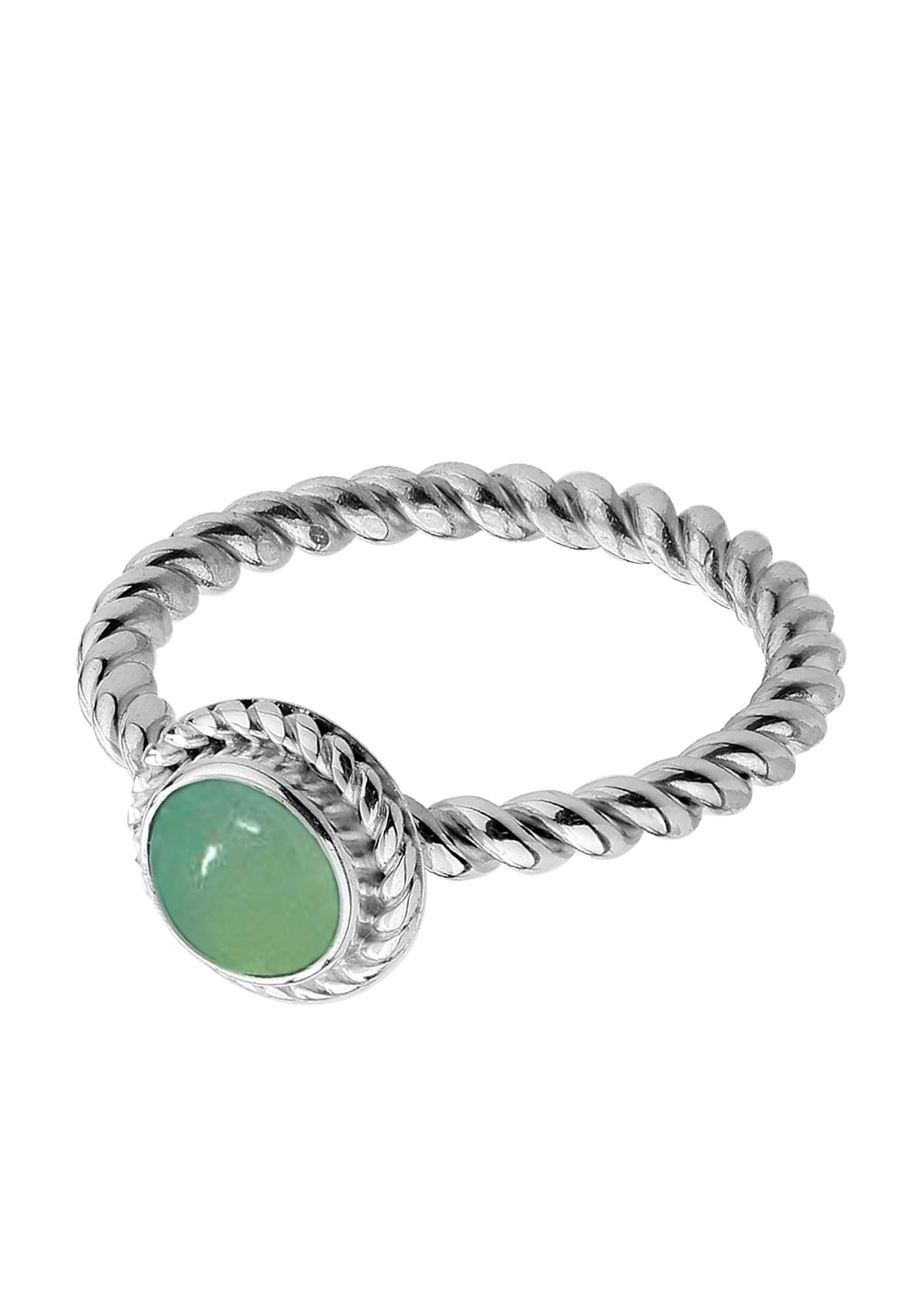 Nenalina Silberring »Ring Grüner Achat Geburtsstein Mai Trend 925 Silber«
