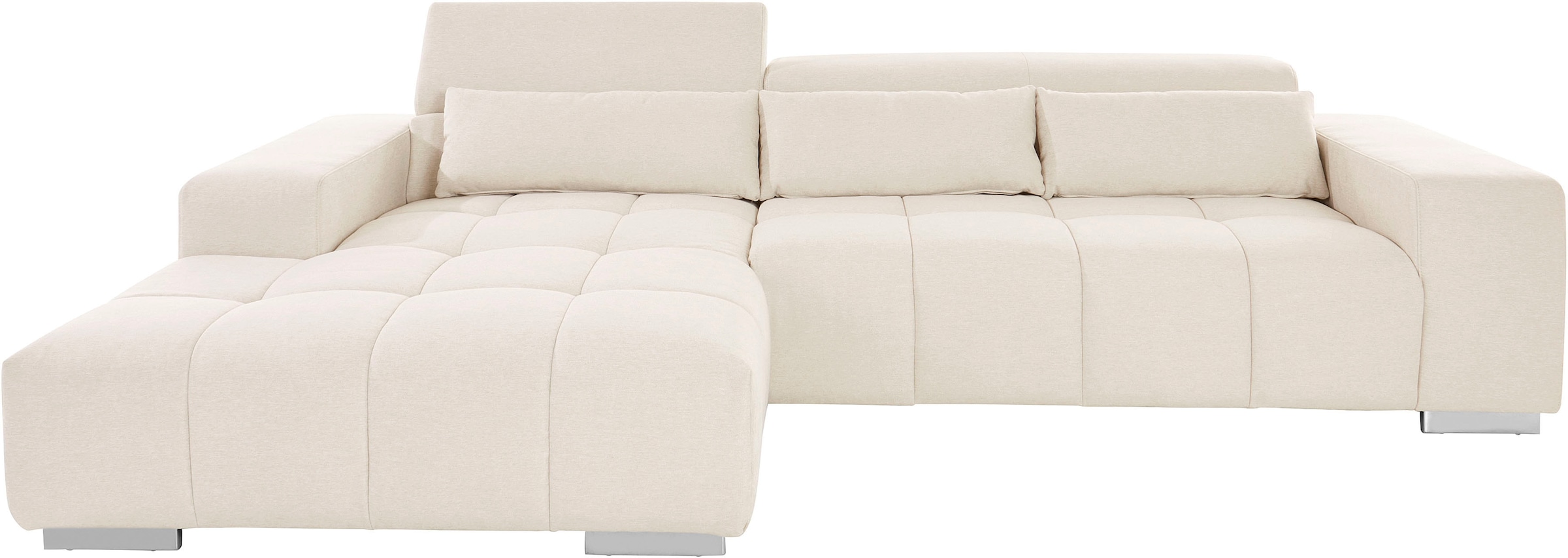 COTTA Ecksofa »Orion L-Form«, mit Kopfteilverstellung & 3 Nierenkissen