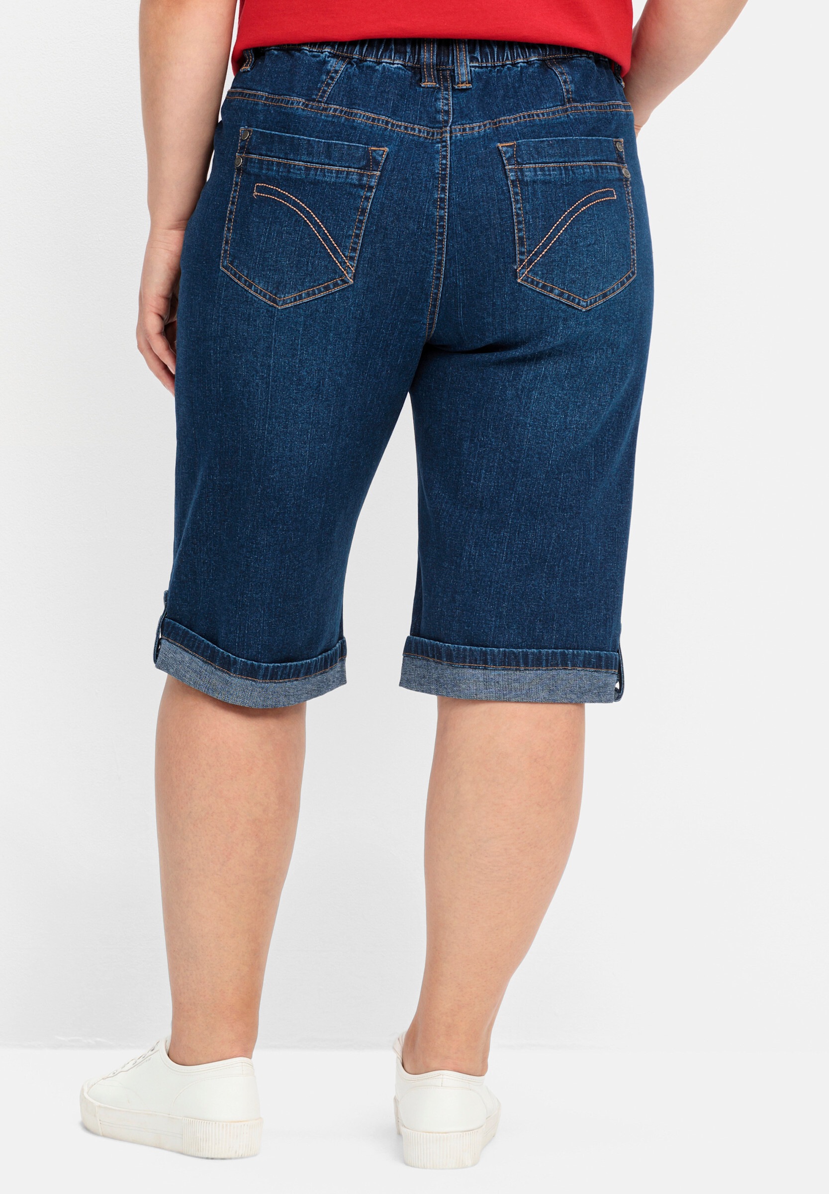 Sheego Bequeme Jeans »Jeansbermudas Jeansbermudas mit fixiertem Aufschlag« mit fixierbarem Aufschlag