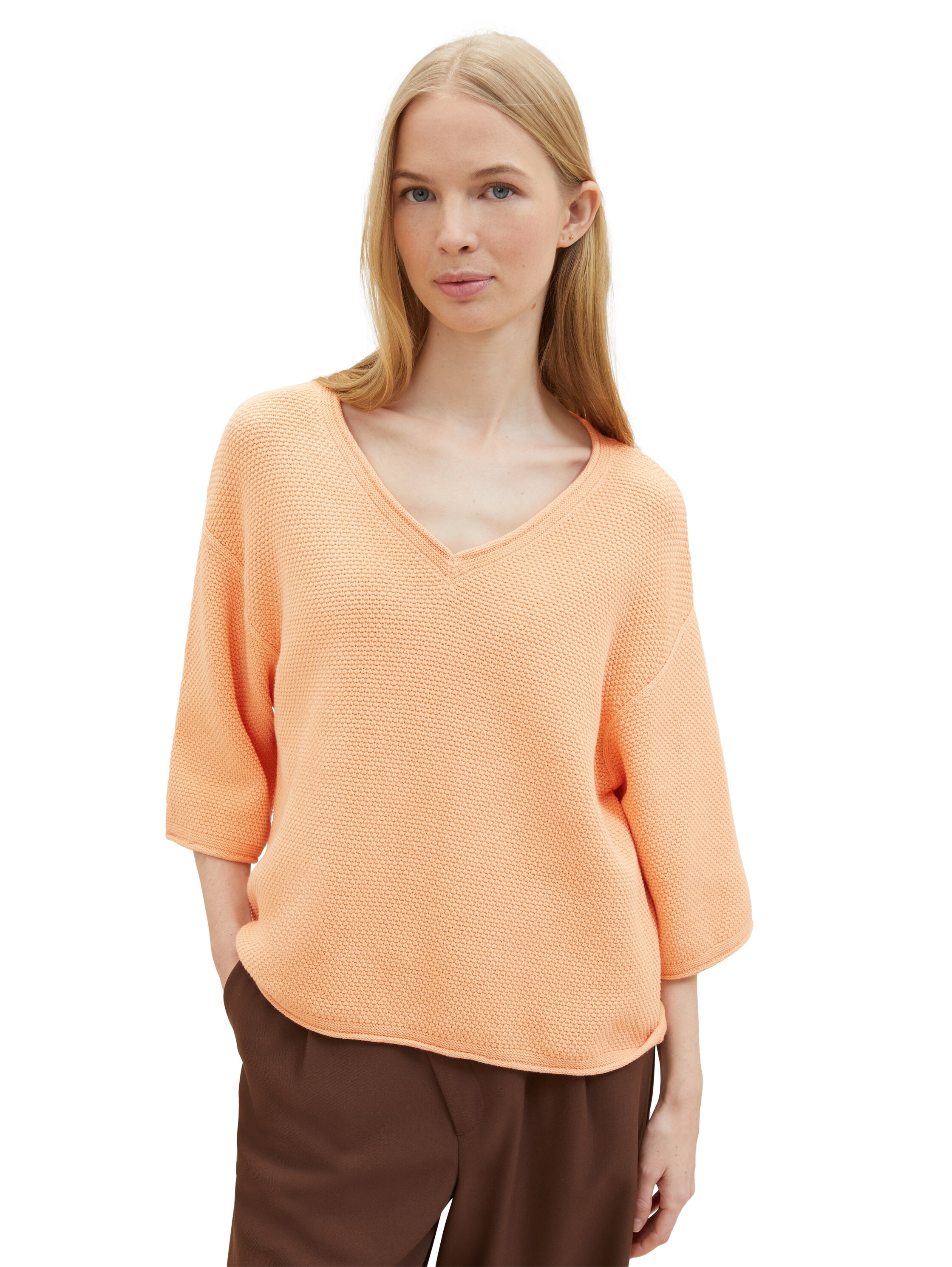 V-Ausschnitt-Pullover, mit Drop-Shoulder