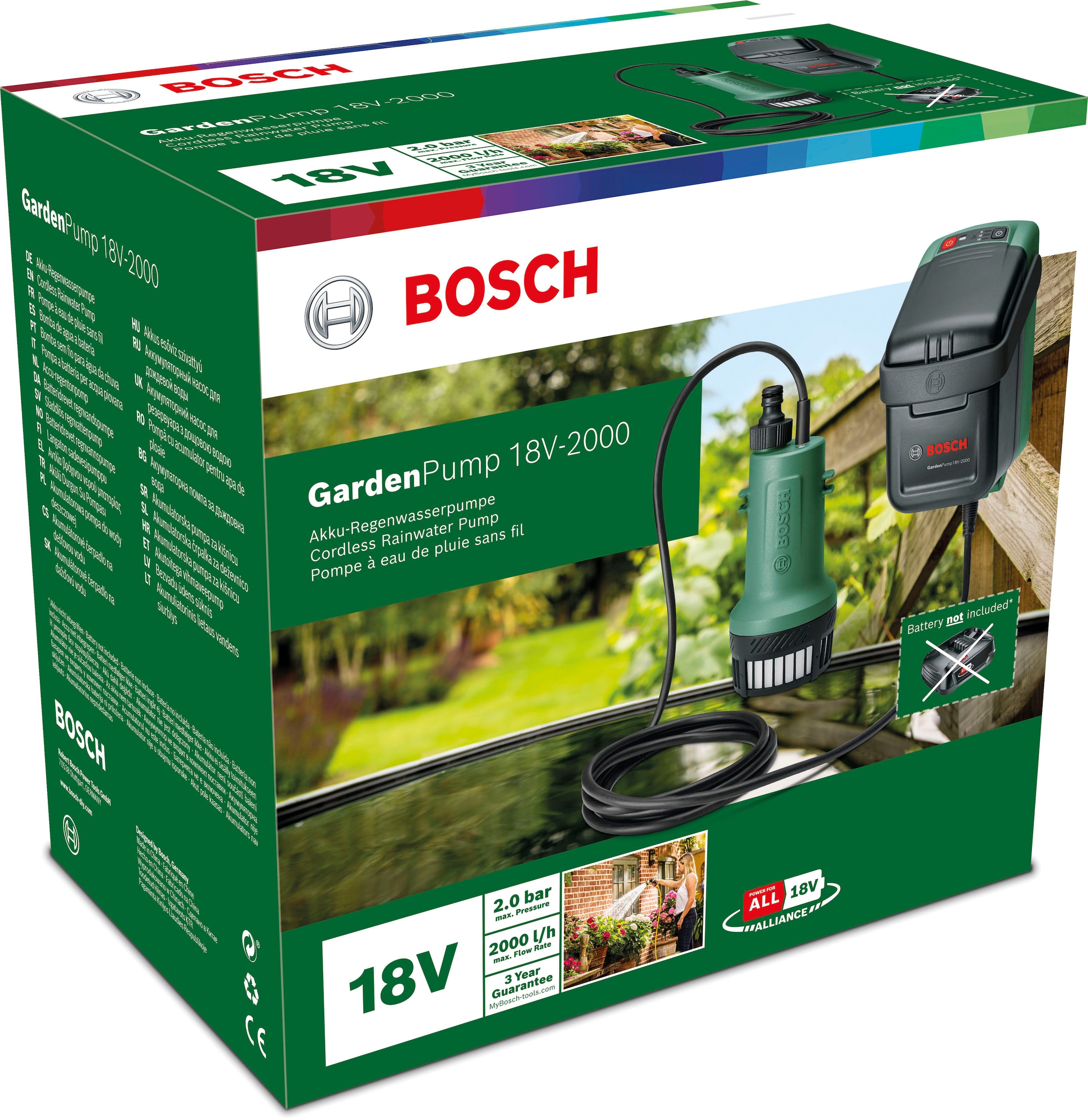 Bosch Home & Garden Akku-Gartenpumpe »GardenPump 18V-2000«, ohne Akku
