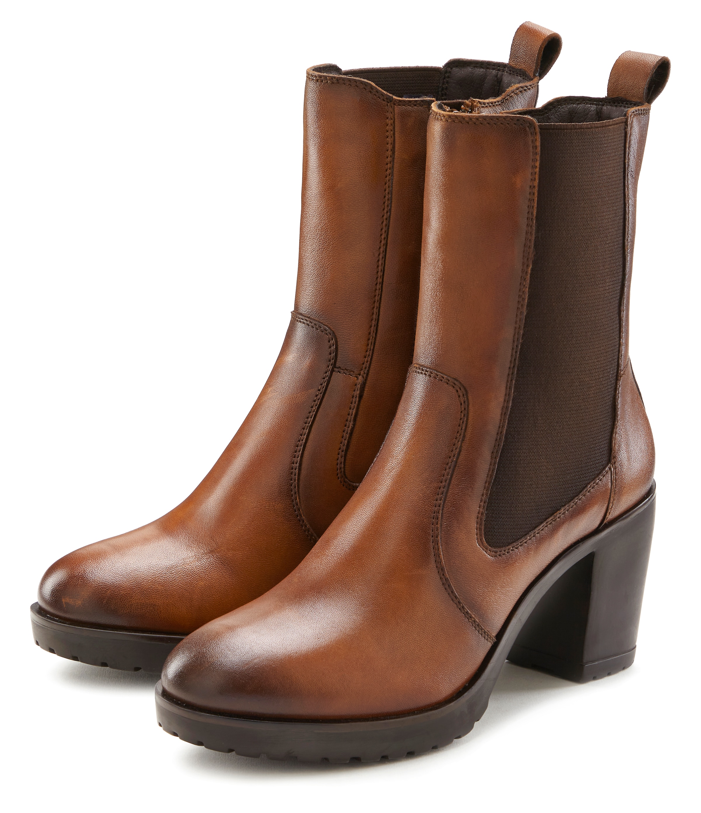 Stiefelette, aus Leder im Chelsea-Look, Stiefel, Boots