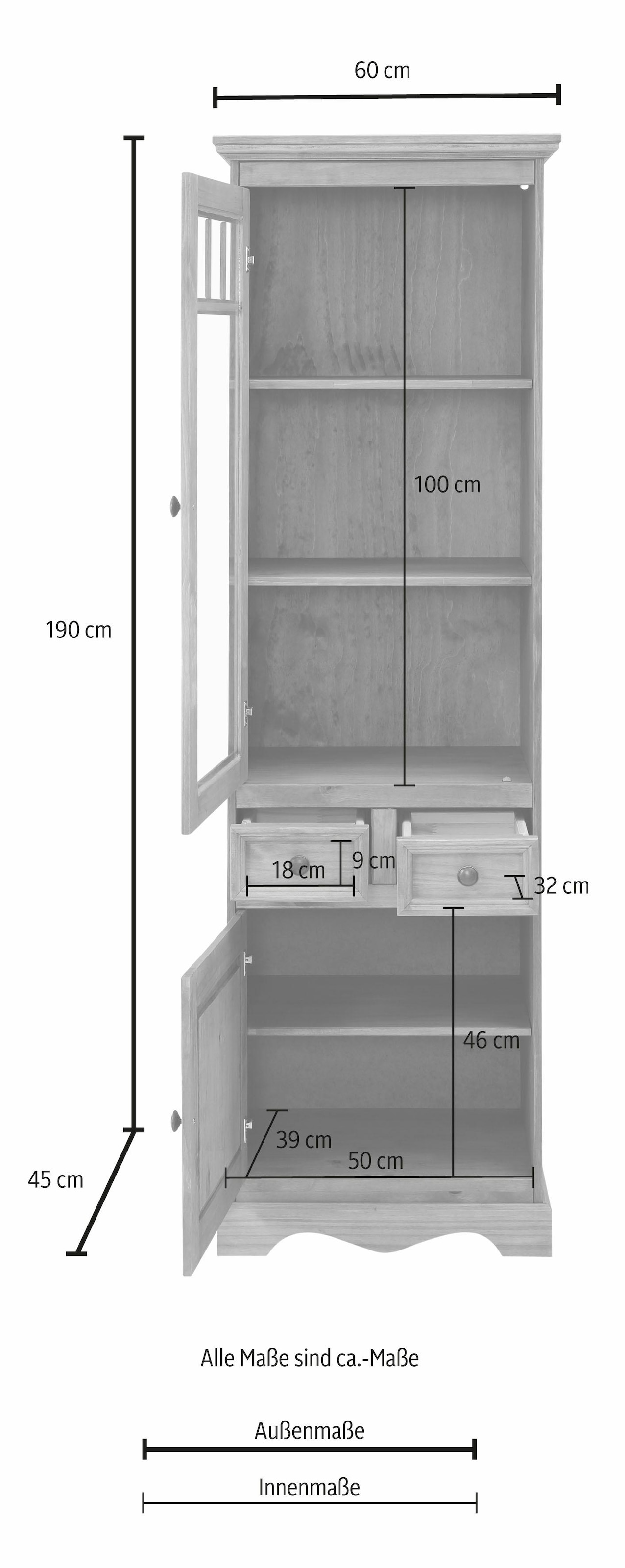 Home affaire Vitrine »Melissa«, Höhe 190 cm