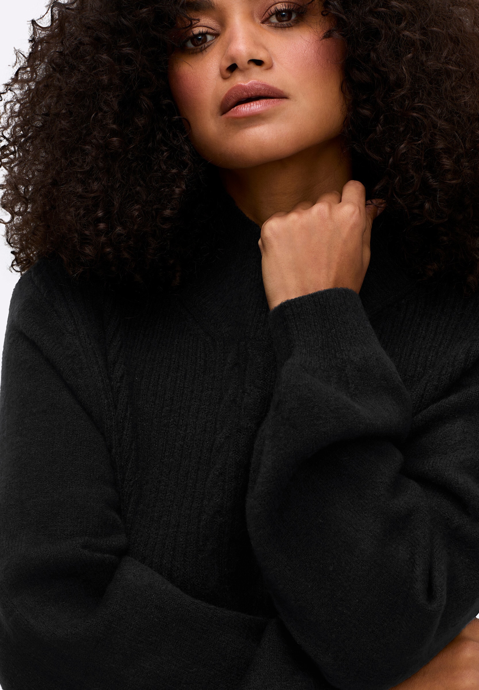 sheego by Joe Browns Strickpullover »Pullover Stehkragenpullover mit Zopfmuster-Detail«