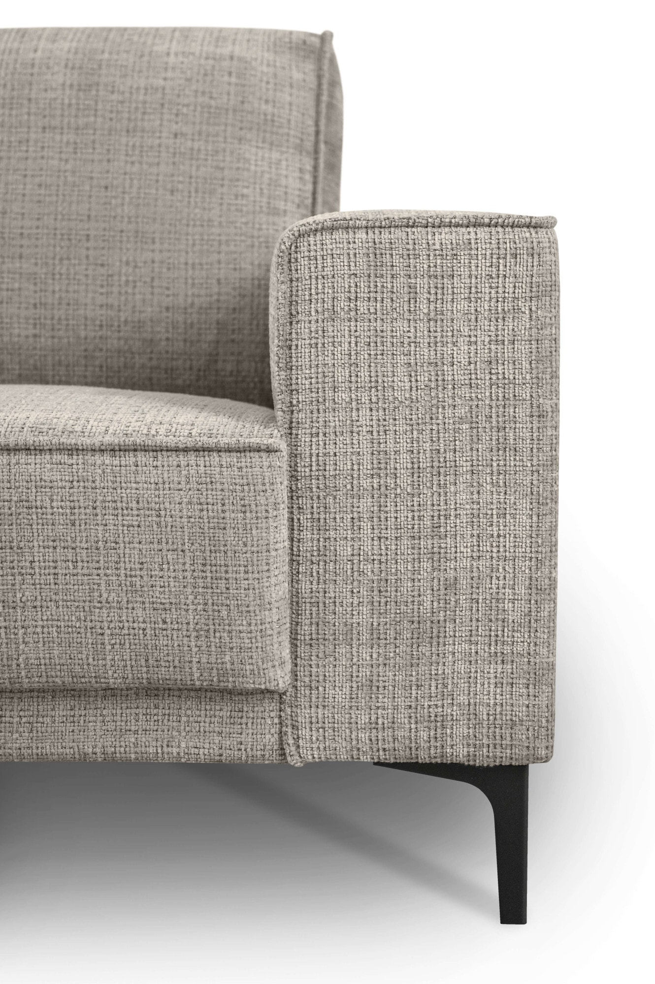 Places of Style Ecksofa »Polsterecke Oland, Struktur, Flachgewebe, Luxus-Microfaser, Boucle«, L-Form, 289 cm, Wellenunterfederung, Skandi-Design, Metallfüße