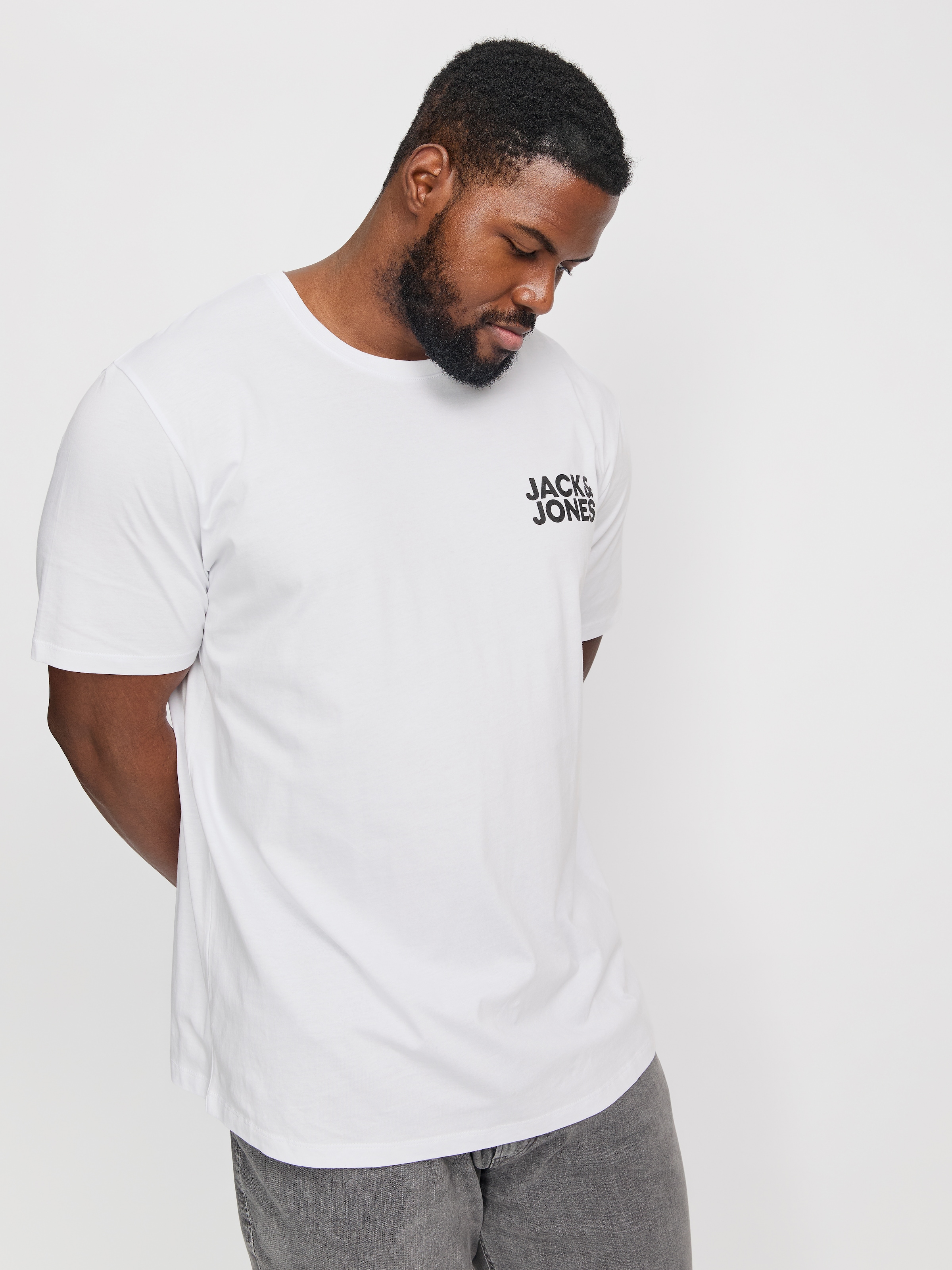 Jack & Jones PlusSize Rundhalsshirt »JJECORP LOGO TEE SS O-NECK NOOS PLS« Baumwolle, regular fit
