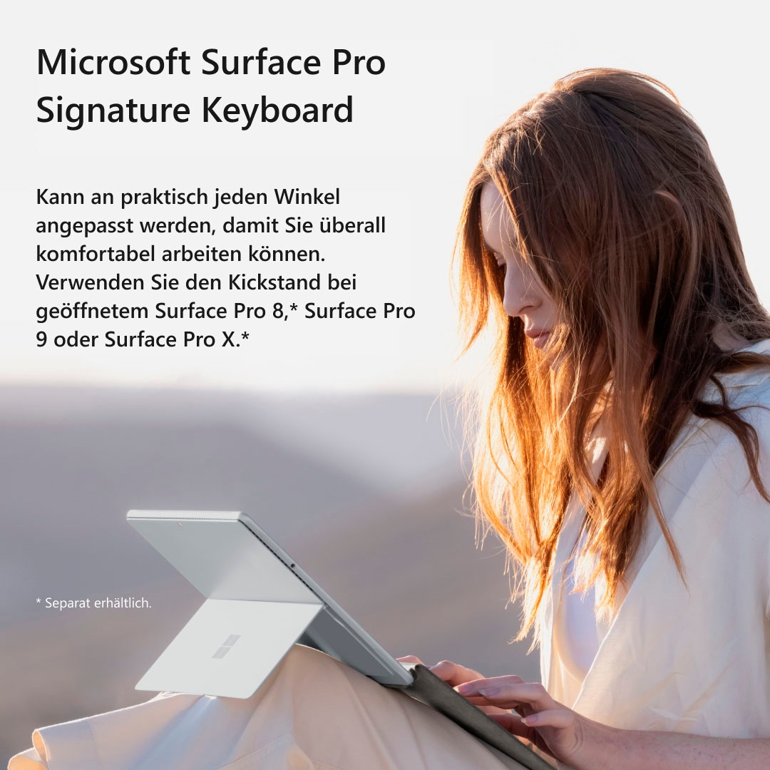 Microsoft Tastatur mit Touchpad »Surface Pro Signature Keyboard mit Slim Pen 2«, (Fn-Tasten-Windows-Sperrtaste-Touchpad-Magnetverschluss)