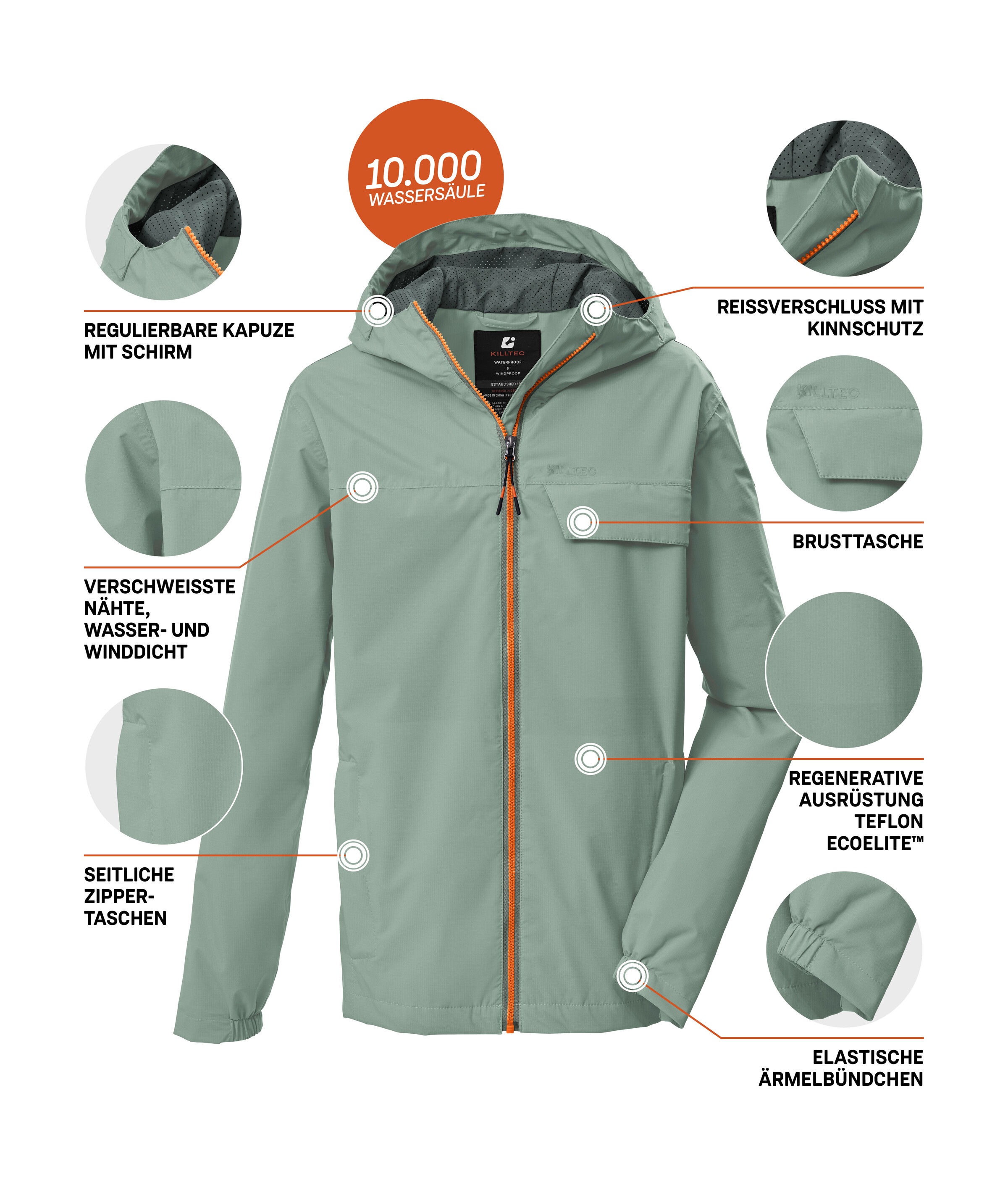 Killtec Funktionsjacke »KOS 125 BYS JCKT« Wind- und wasserdicht, verschweißte Nähte, Teflon EcoElite™