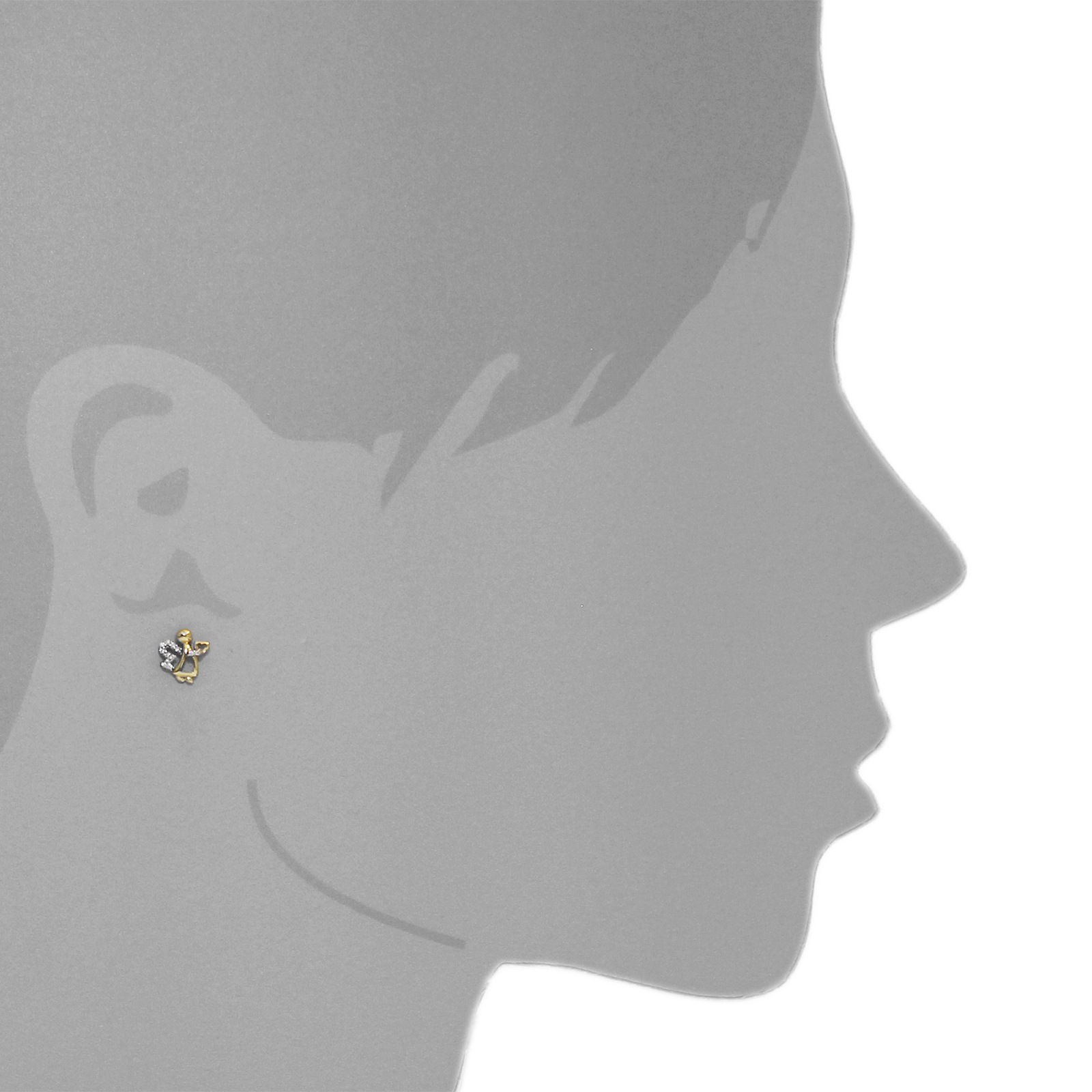 OSTSEE-SCHMUCK Paar Ohrstecker »- Engel - Gold 333/000 - Zirkonia«