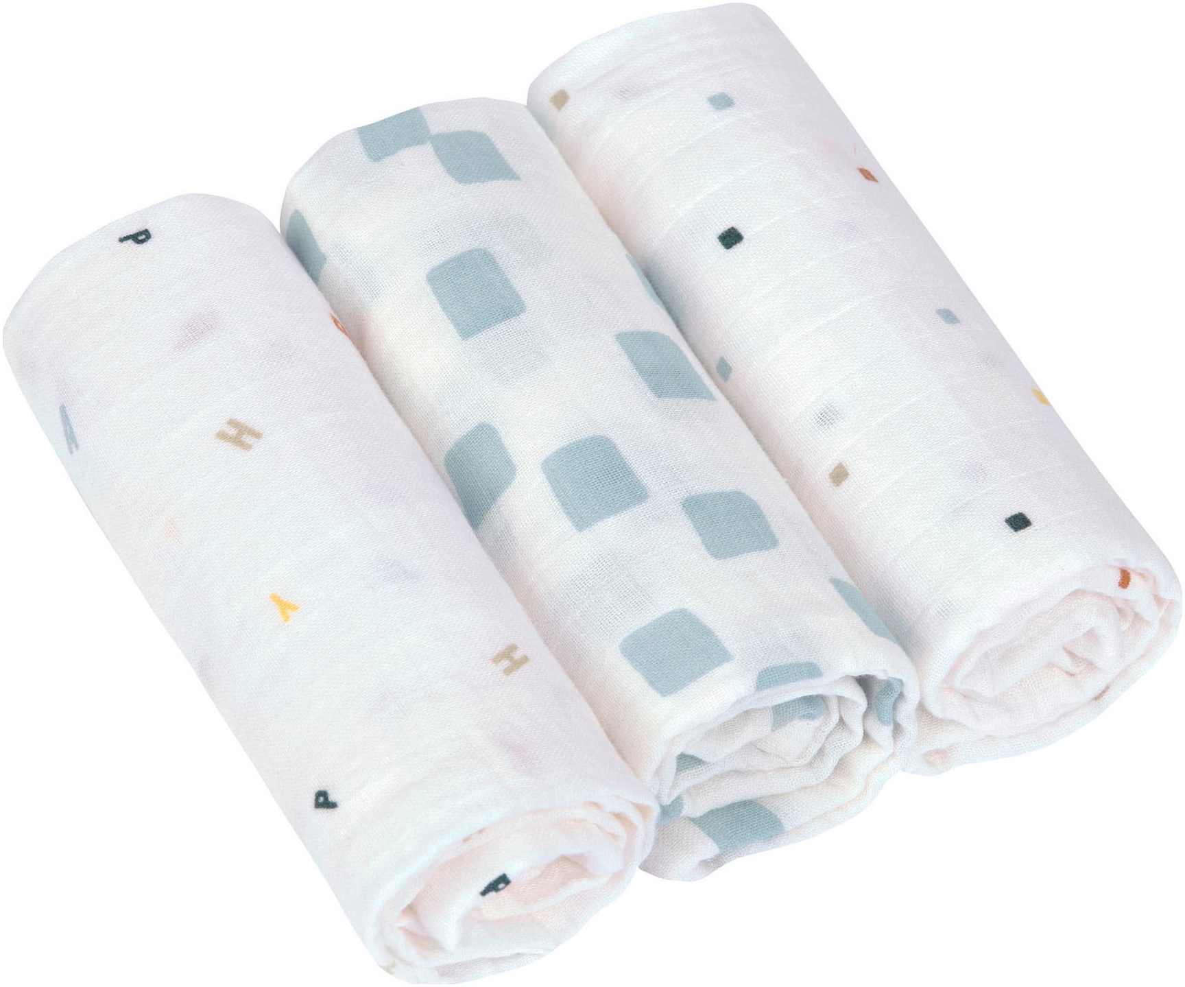 LÄSSIG Stoffwindeln »Mullwindeln, L, Happy Fruits, blue«, GOTS made with organic materials, zertifiziert durch BCS 27262
