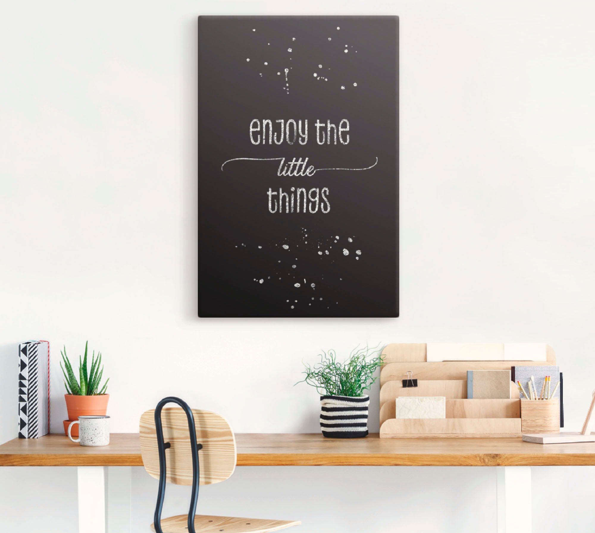 Artland Leinwandbild »Genieße die kleinen Dinge I« Sprüche & Texte 1 Stk. tlg. auf Holzrahmen gespannt