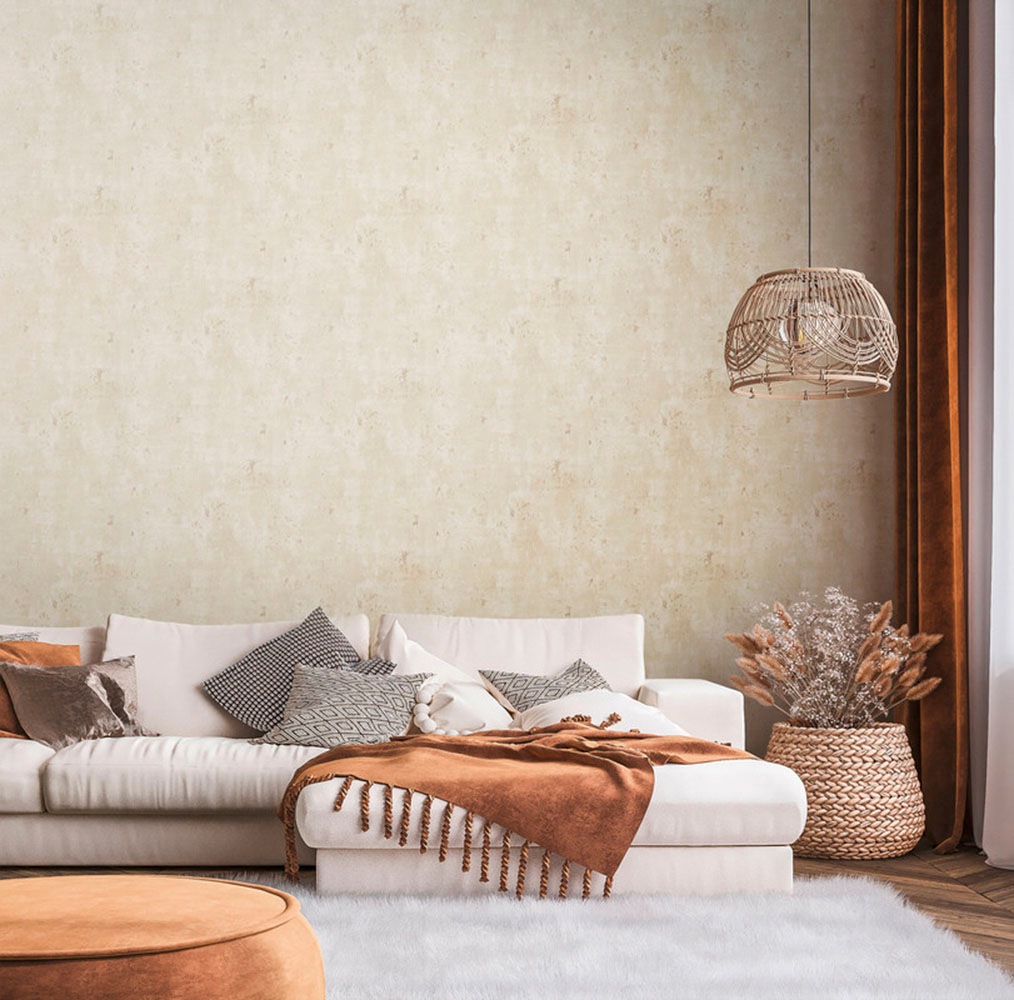 living walls Vliestapete »Stories of Life Vliestapete Metallic Betonoptik Beige Gold« Metall-Effekte | gemustert | metallic strukturiert glänzende Tapete für Küchen und Esszimmer Tapeten Wohnzimmer modern