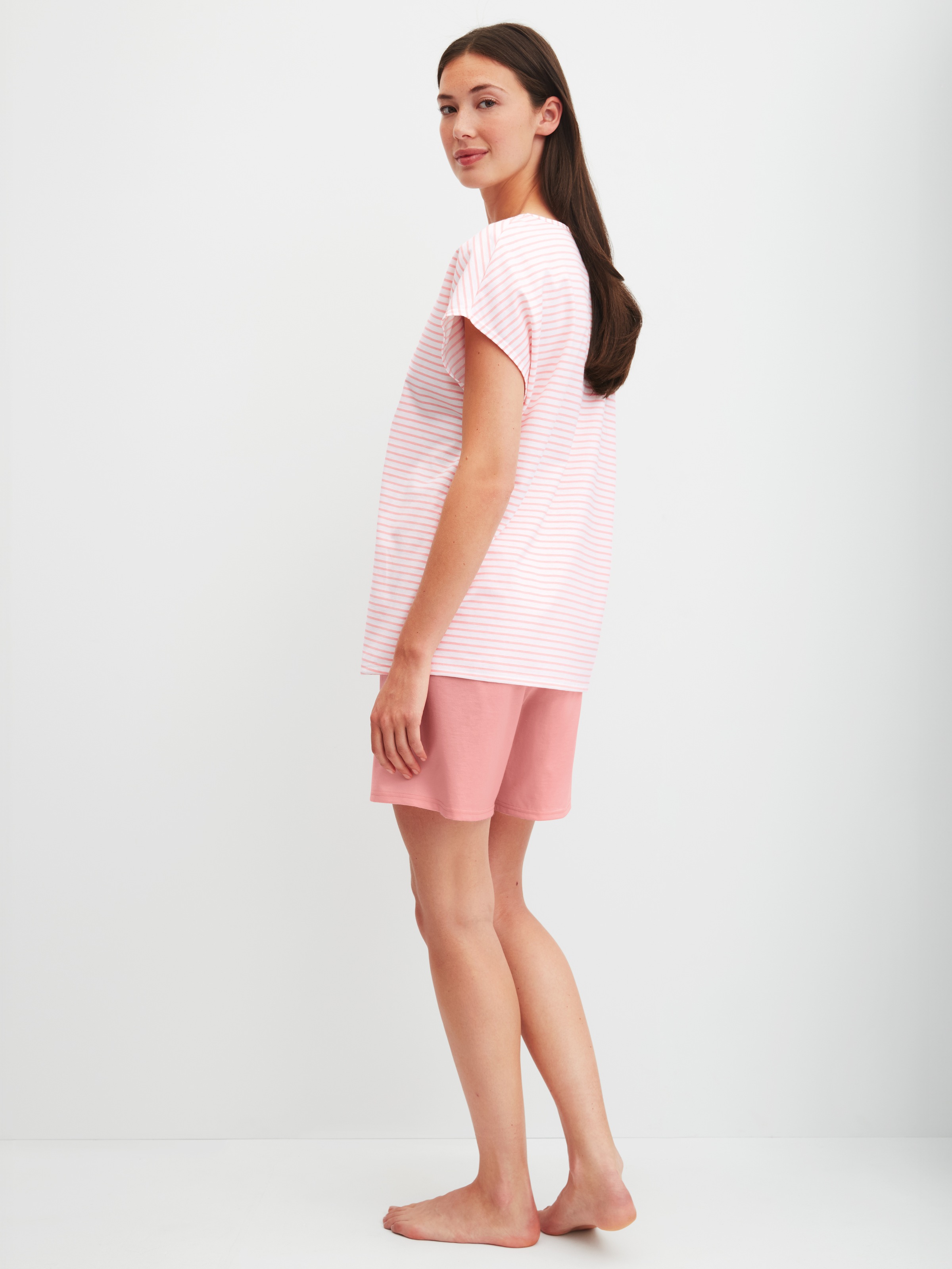 CALIDA Shorty »Lovely Nights« 2 Rundhalsausschnitt, Baumwolle, kurzärmelig