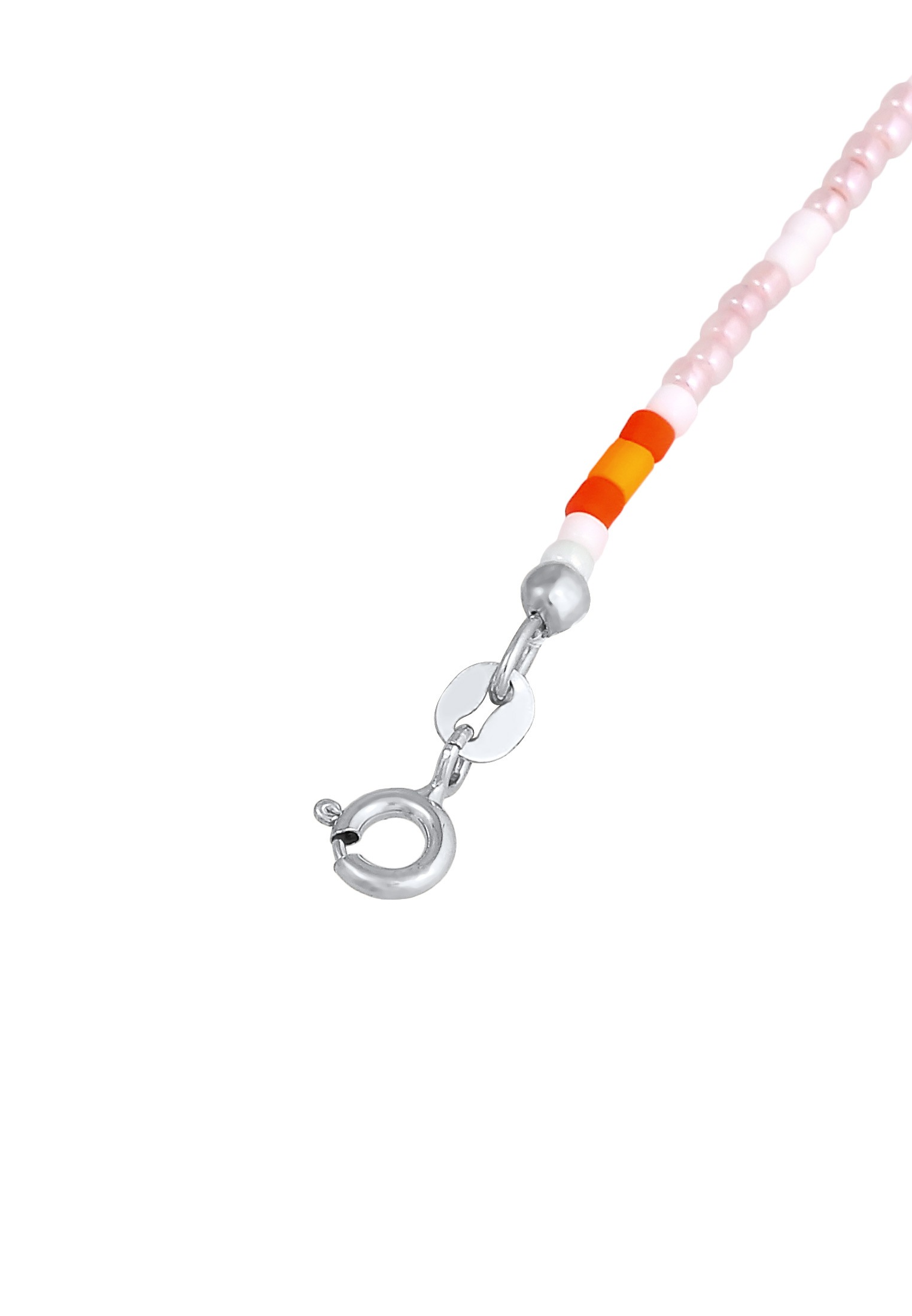 Elli Fußkette »Fußschmuck Plättchen Glas Beads Bunt 925 Silber«