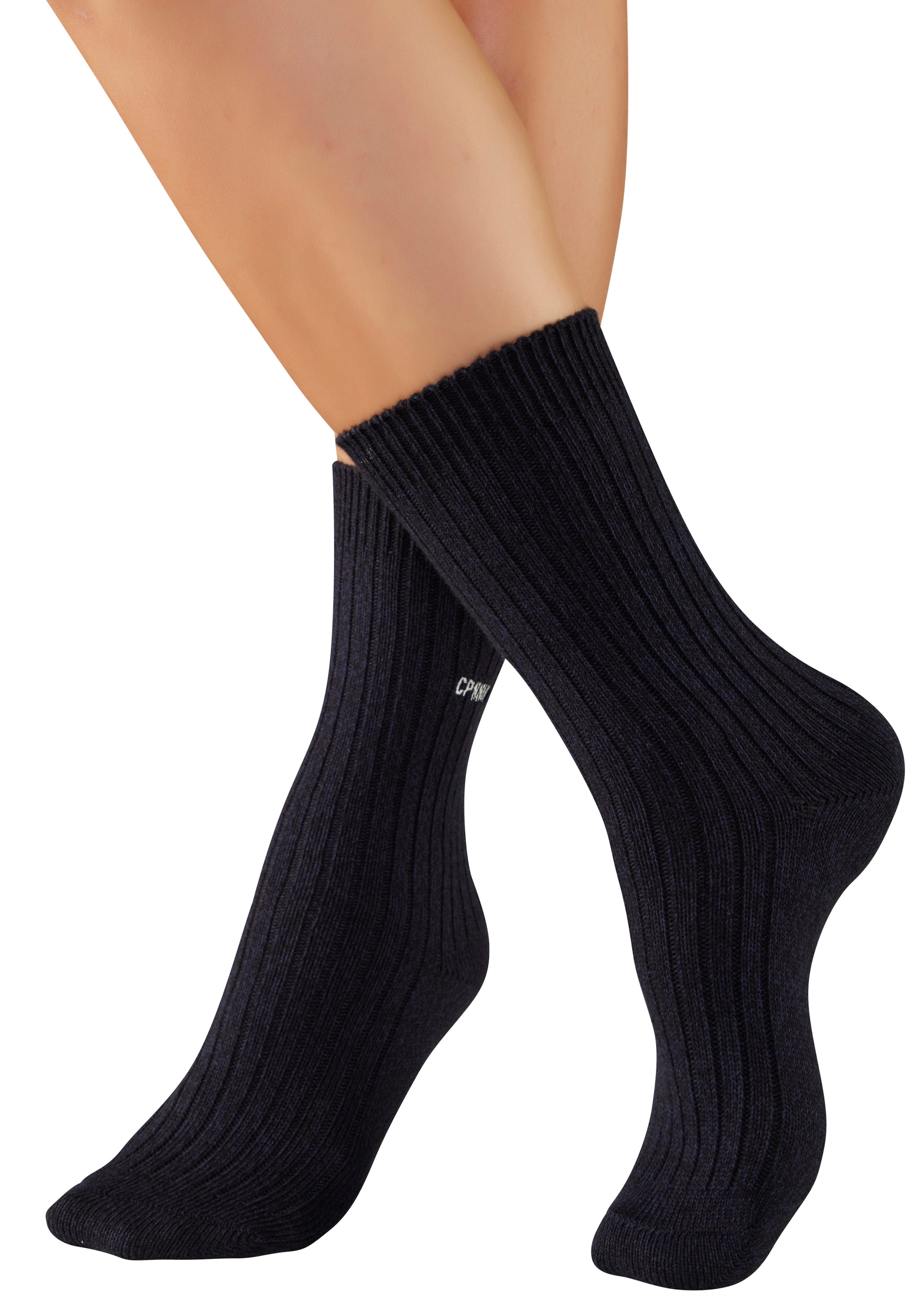 Copenhagen Studios Basicsocken 1 Paar tlg. gerippt mit Logo Stickerei