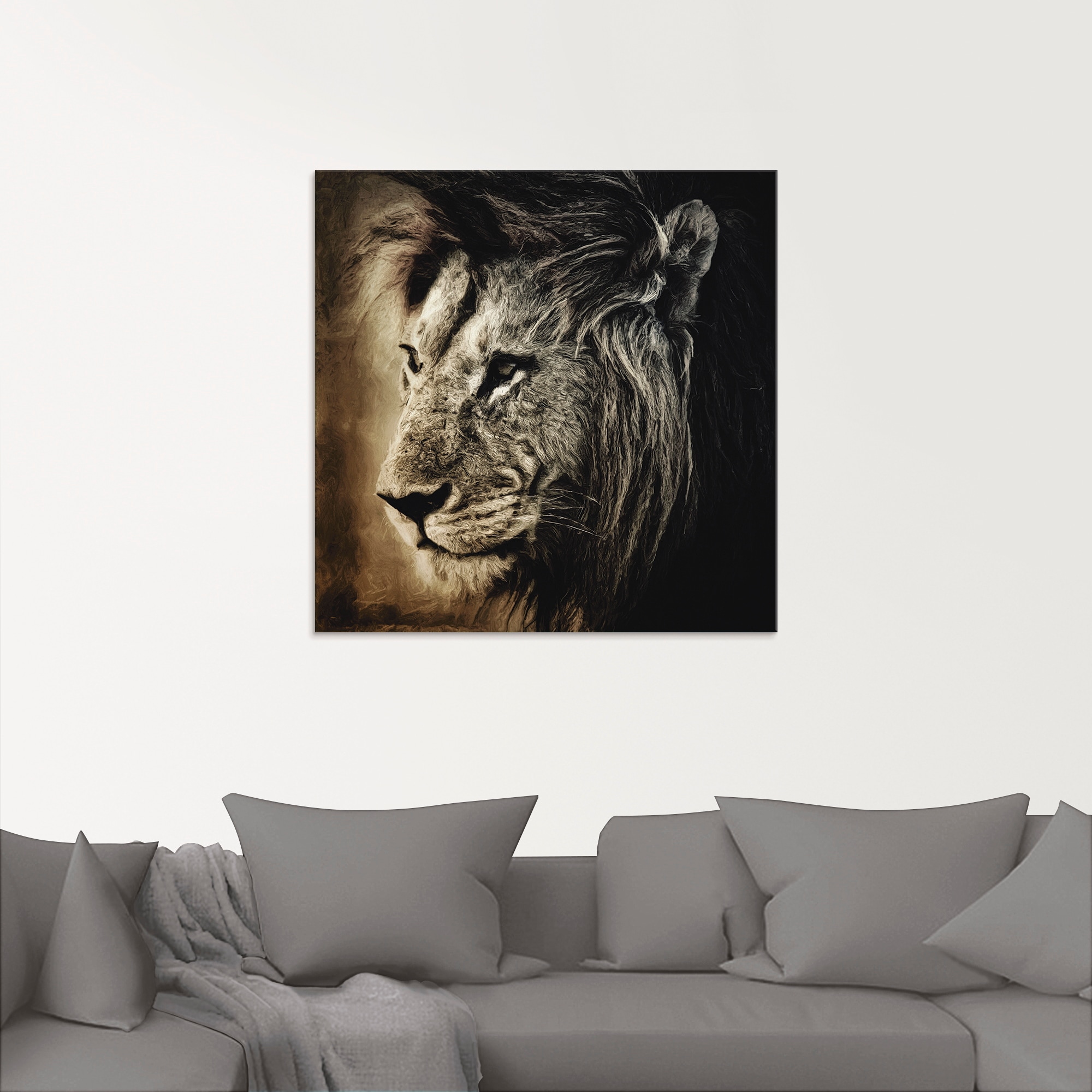 Artland Glasbild »Löwe II«, Wildtiere, (1 St.), in verschiedenen Größen