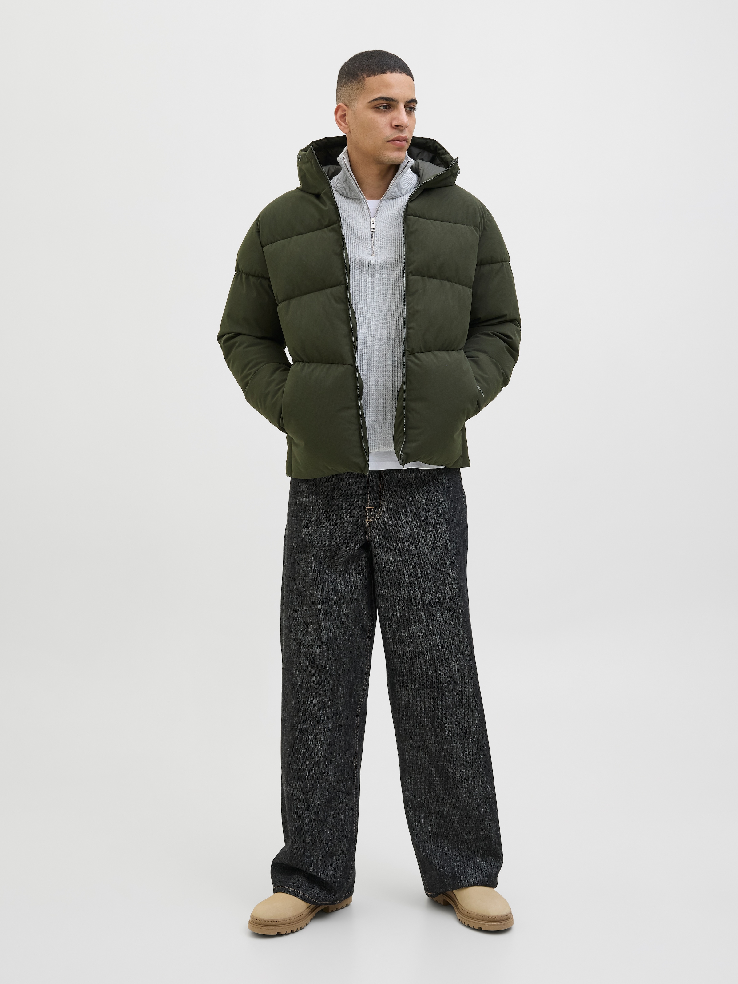 Jack & Jones Steppjacke »JJGLOBAL PUFFER JACKET« mitKapuze