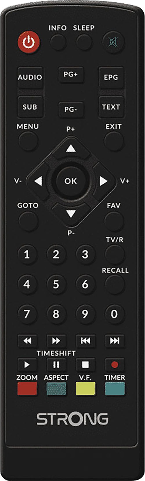 Strong DVB-T2 HD Receiver »SRT 8208«, (USB-Mediaplayer-Time-Shift-EPG (elektronische Programmzeitschrift)-Automatischer Sendersuchlauf-Kindersicherung)