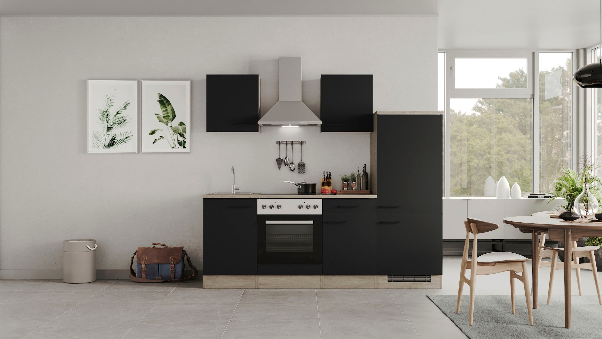 Flex-Well Küchenzeile »Capri« mit und ohne E-Geräten erhältlich, Gesamtbreite 220 cm