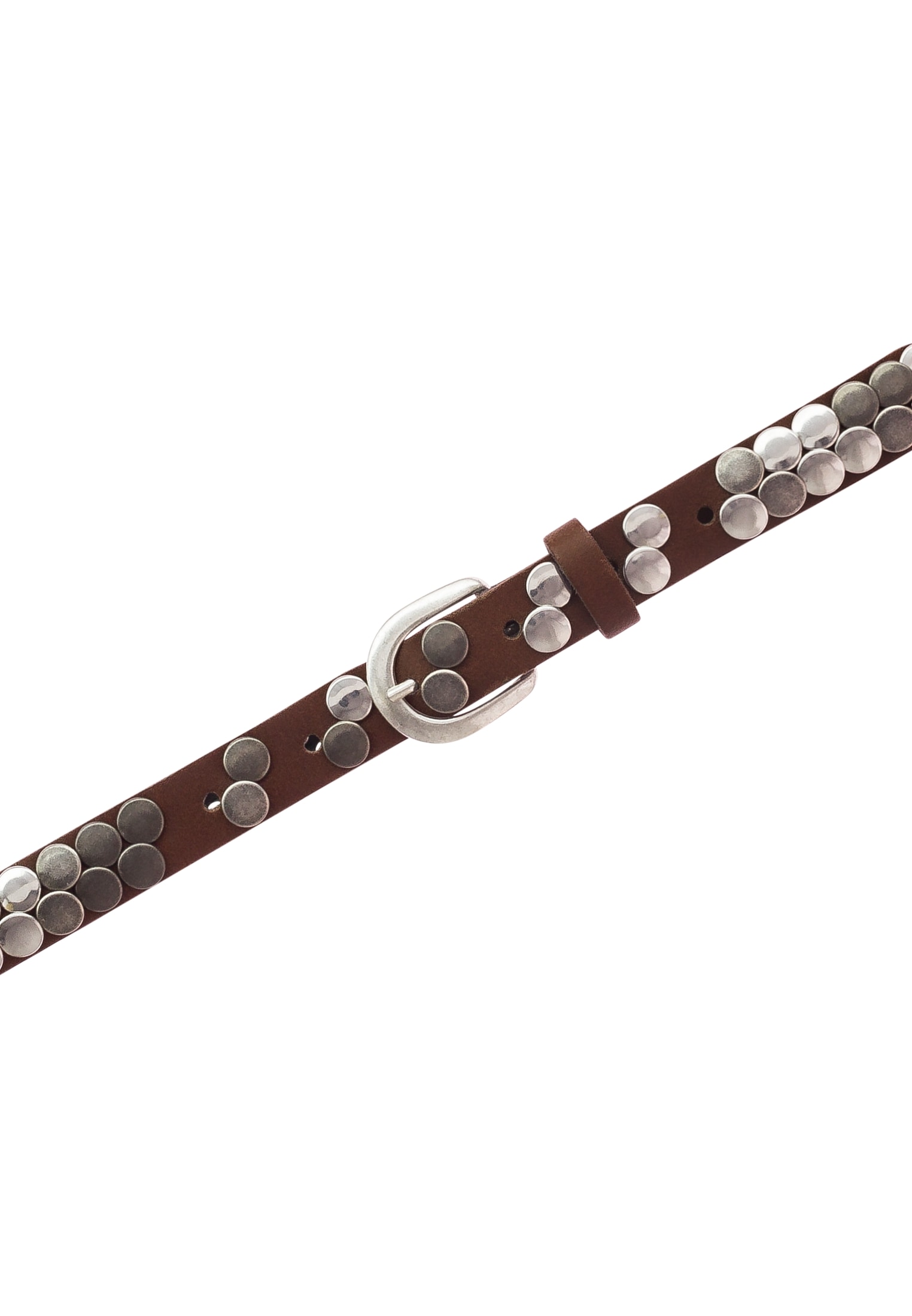 MUSTANG Ledergürtel Echtleder, mit Plattnieten verziert, einfache Dornschließe