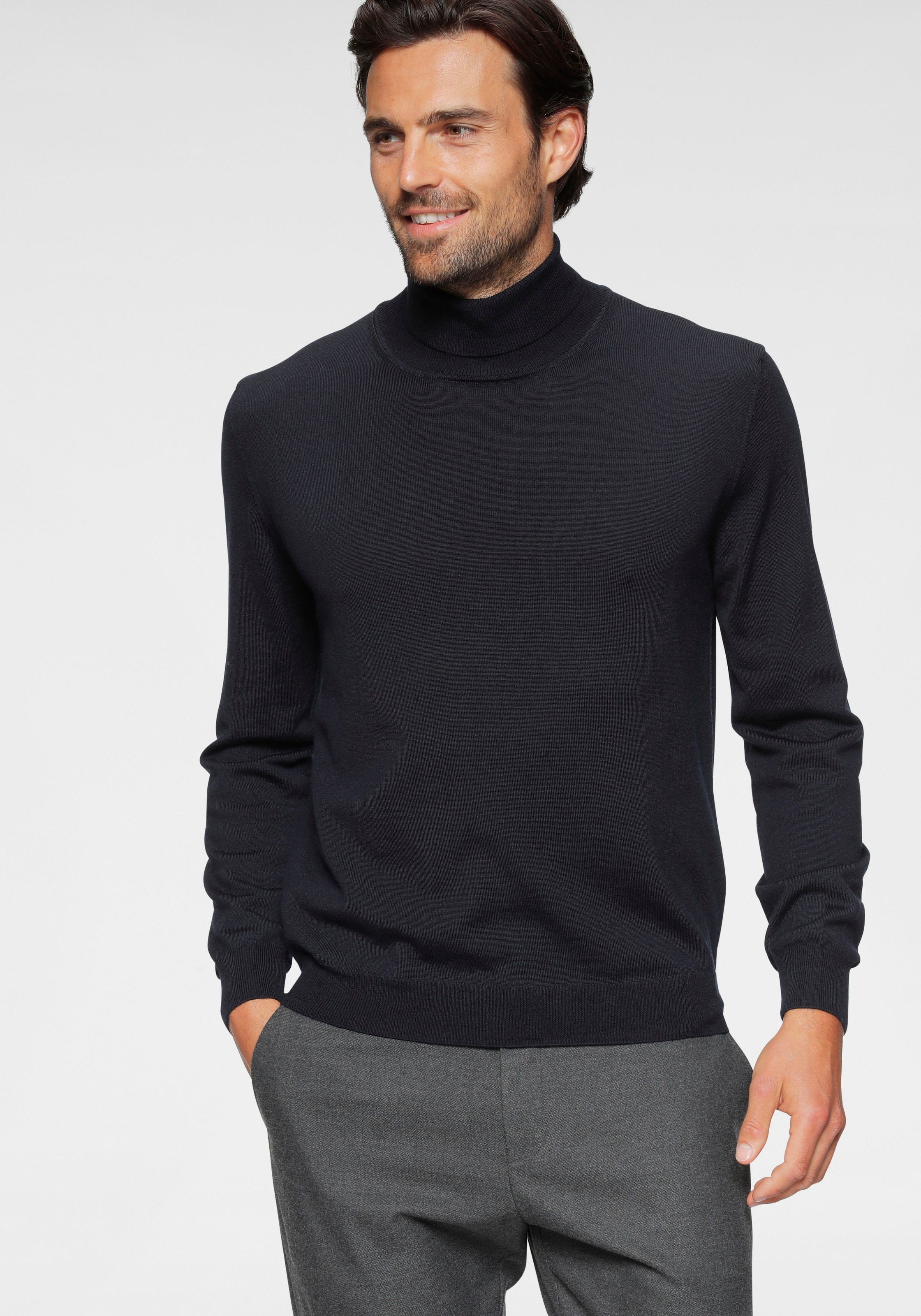 OLYMP Rollkragenpullover »OLYMP Strick Casual«, Strick Business