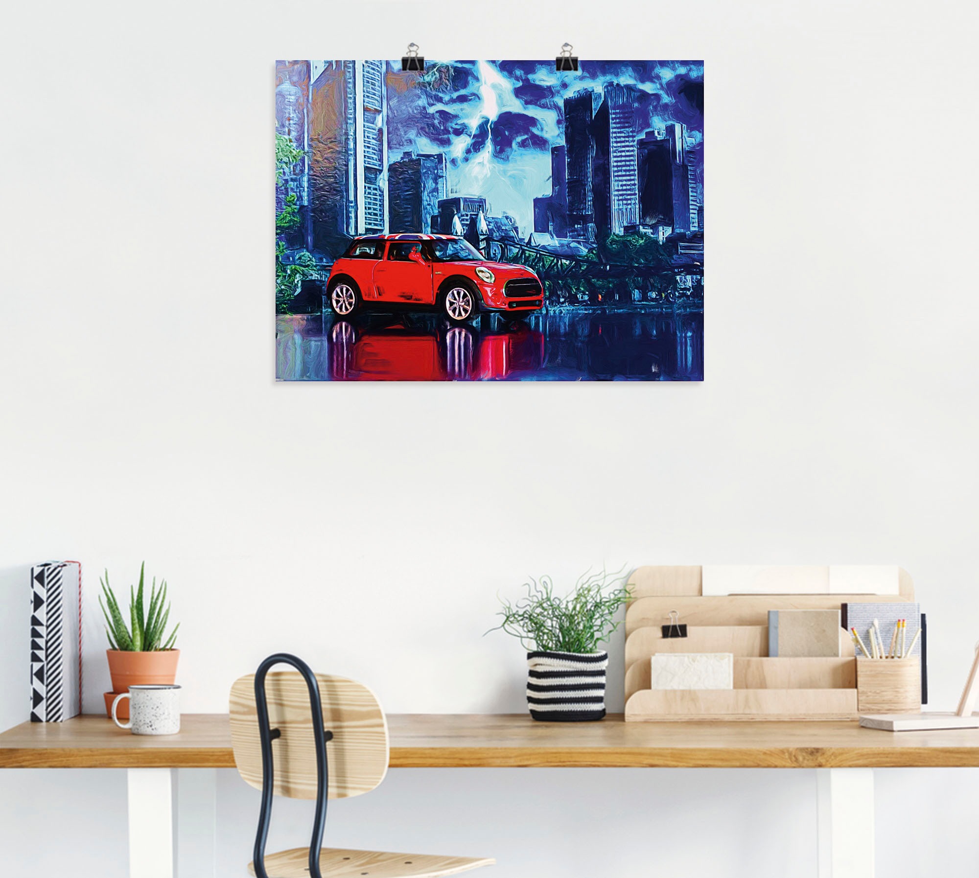 Artland Poster »Nachts in der Stadt«, Auto, (1 St.), als Alubild, Leinwandbild, Wandaufkleber oder Poster in versch. Größen