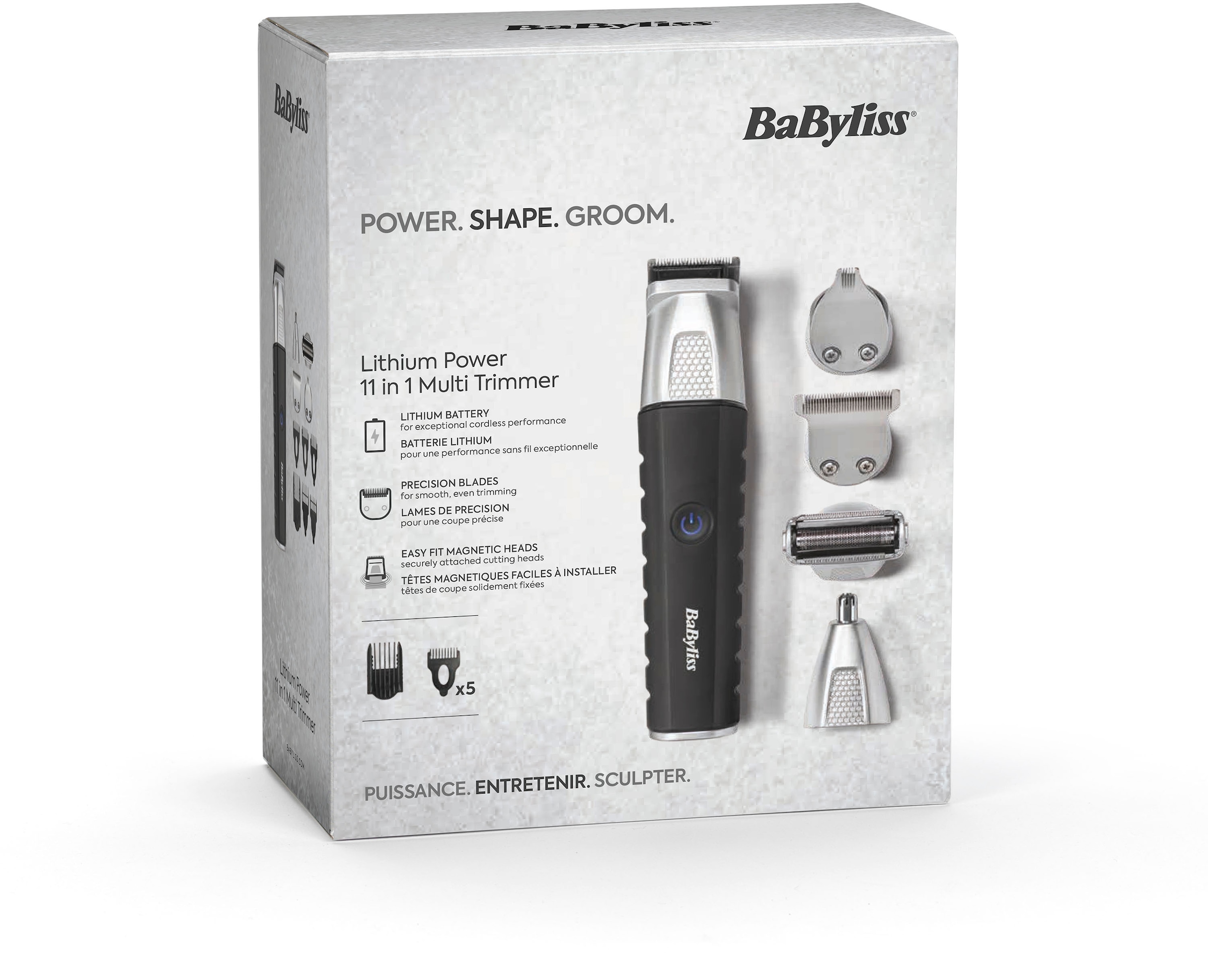 BaByliss Multifunktionstrimmer »Lithium Power 11-in-1 Multitrimmer MT812E«, 5 Aufsätze, Leistungsstarker Motor, 11-in-1 Funktion, präzise Klingen, ergonomisch
