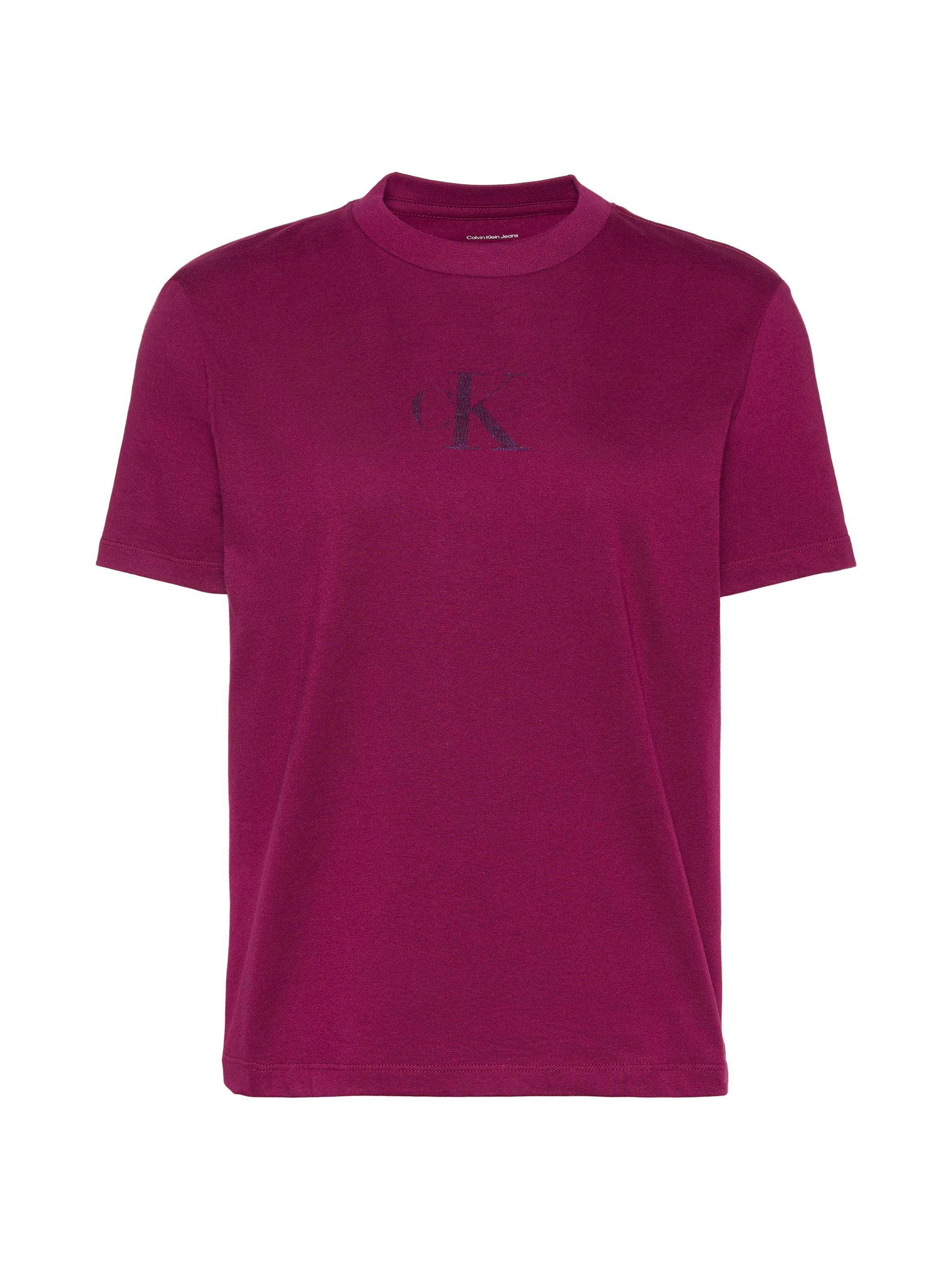 Calvin Klein Jeans T-Shirt Regular Fit, glänzender Logodruck, Rundhalsausschnitt