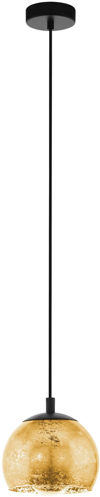 EGLO Pendelleuchte »ALBARACCIN«, 1 flammig, Leuchtmittel E27 | ohne Leuchtmittel, schwarz / Ø19 x H110 cm / Pendellampe / Esstischlampe / Wohnzimmer