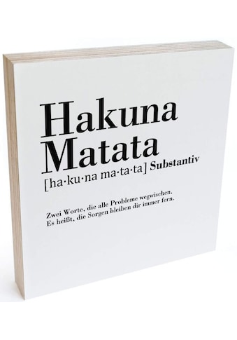 Holzbild »Tischdeko Hakuna Matata«, Person, (1 St.), Vintage Wohnzimmerdeko