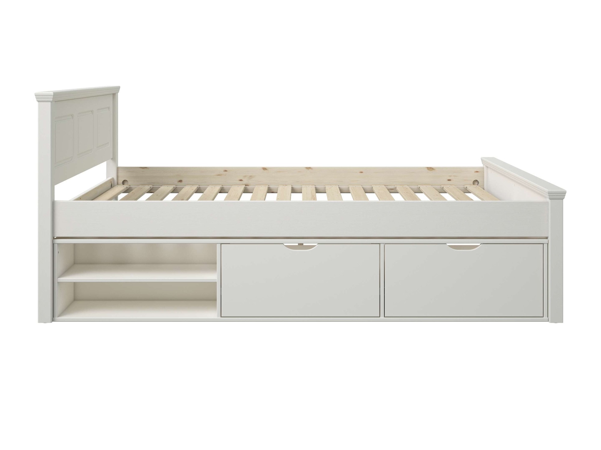 OTTO home Stauraumbett »Svea, Bett, teilmassiv, funktional« B/T/H: 150/211/93 cm,  inklusive Lattenrost, Bettschubkasten, FSC® zertifiziert