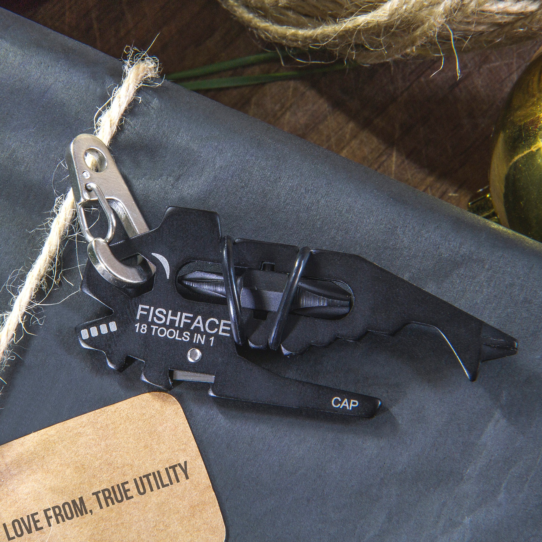 TRUE Multitool »FISHFACE«, (6 St.), 18 Funktionen, Bit-Aufnahme