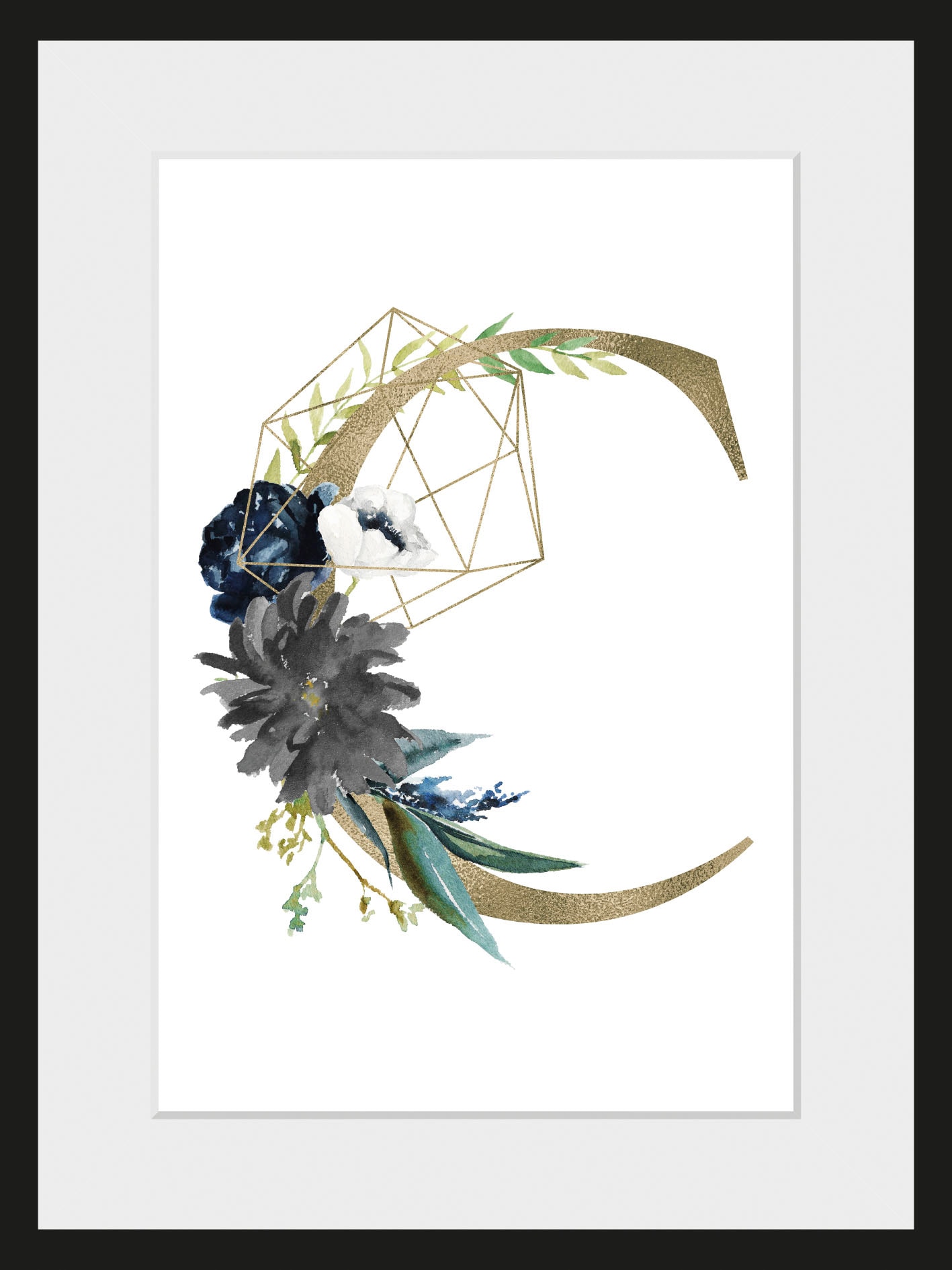 queence Bild »C« Buchstaben | C | Pflanzen | Pflanzenbilder 1 Stk. tlg. HD Premium Poster-Druck inkl. Holzrahmen