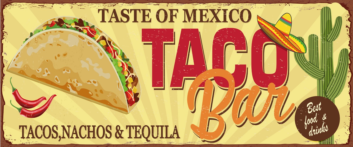queence Metallbild »TACO BAR«, Sprüche & Texte, Stahlschilder, Schriftzug
