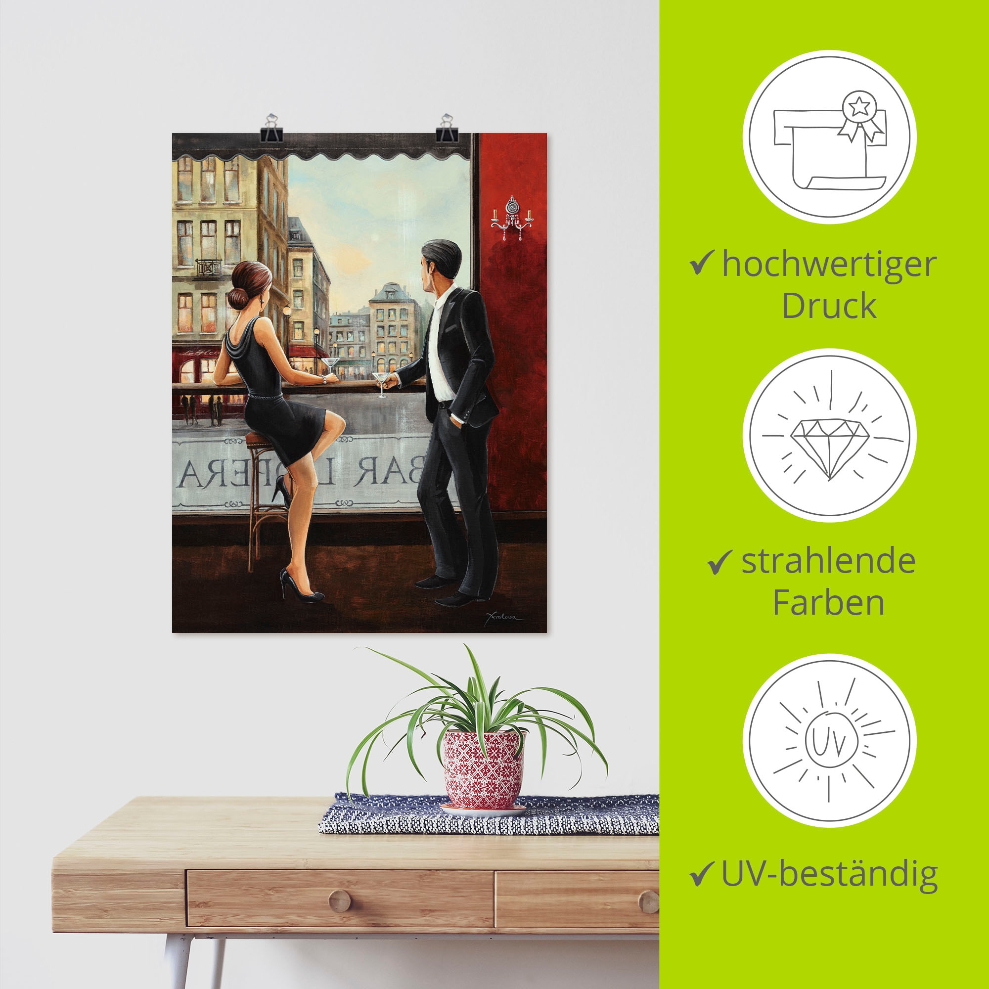 Artland Wandbild »Bar«, Bar & Lounges, (1 St.), als Alubild, Outdoorbild, Leinwandbild, Poster, Wandaufkleber