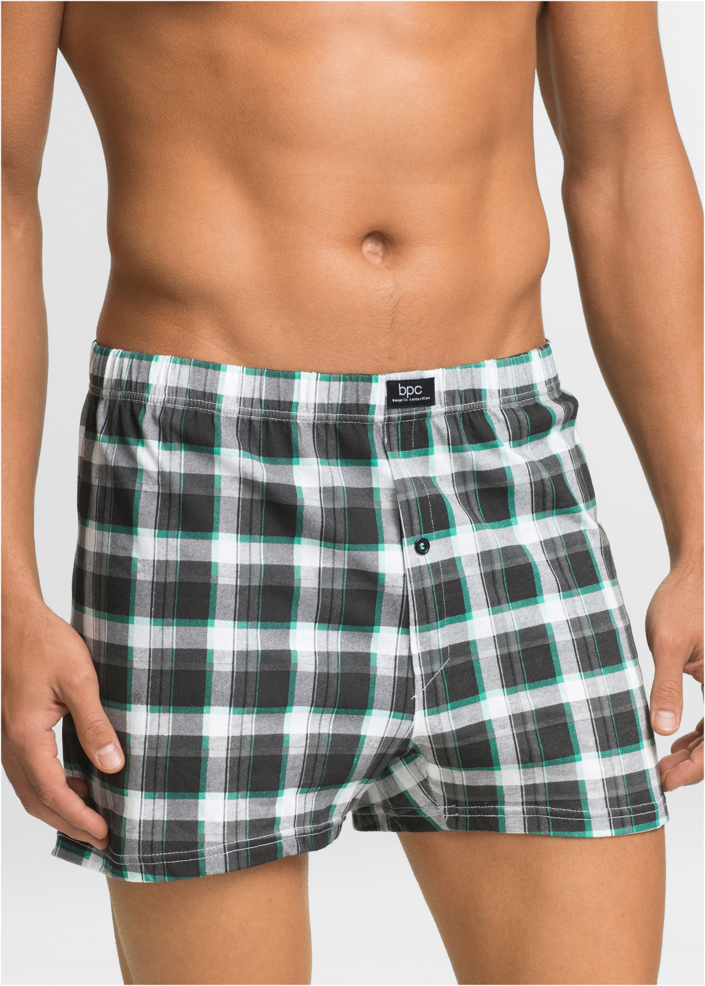 bonprix Boxershorts Packung, 3 Stk. lockere Passform, aus Baumwolle, Jersey-Qualität, 3er Pack