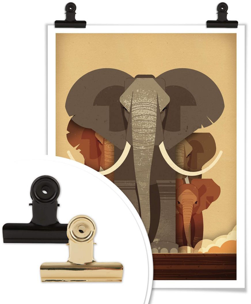 Wall-Art Poster »Elephants«, Elefanten, St.), Bild, Wandposter Poster, (1 Wandbild, bei OTTO