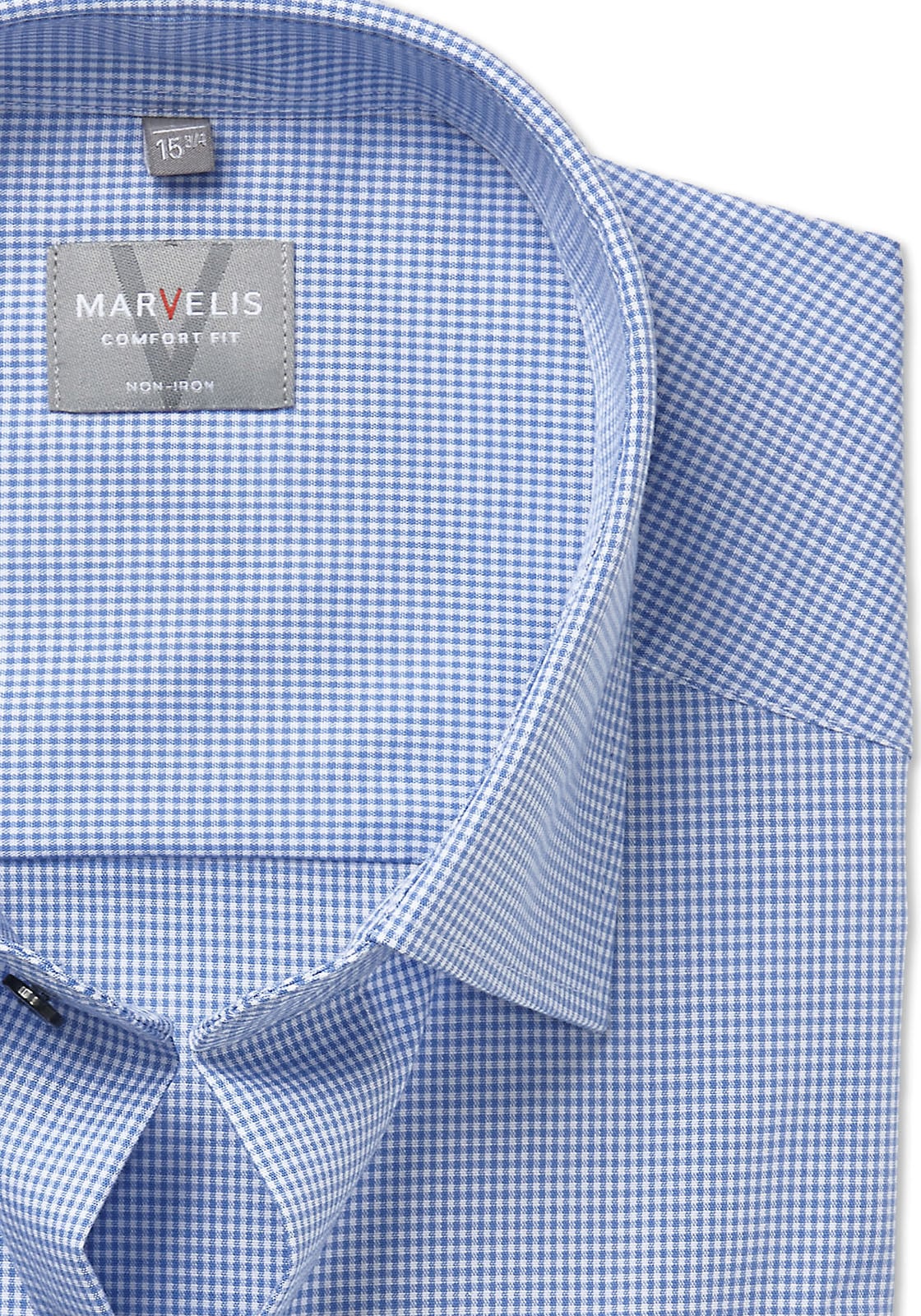 MARVELIS Langarmhemd comfort fit, kariert, New-Kentkragen, bügelfrei