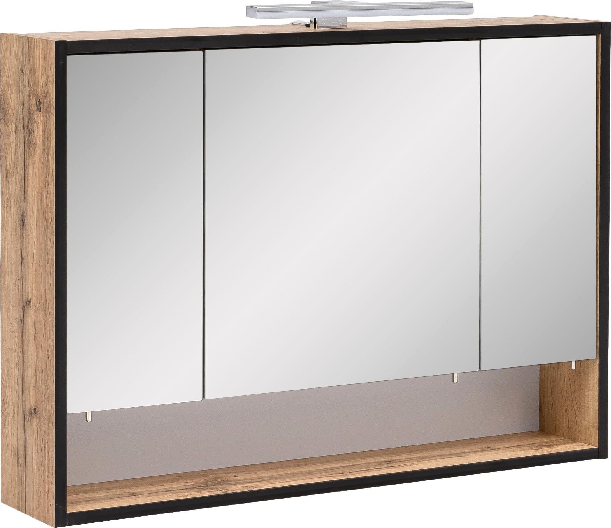 Schildmeyer Spiegelschrank »Maxima«, Breite 80 cm, 3-türig, LED-Beleuchtung, Schalter-/Steckdosenbox