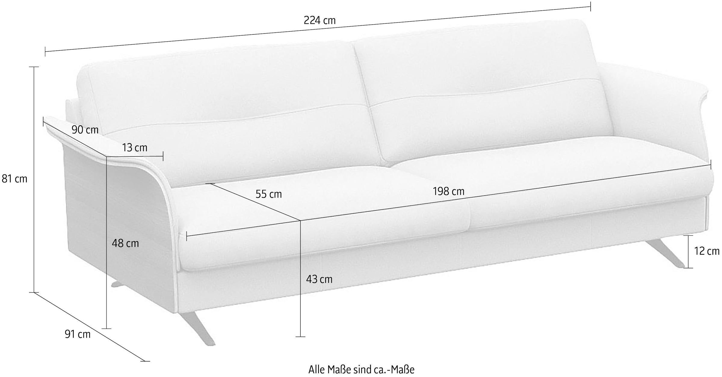 FLEXLUX 3-Sitzer »Glow Designsofa, bequem und komfortabel durch hochwertigen Sitzaufbau«, Skandinavisches Design, In hochwertiger Verarbeitung