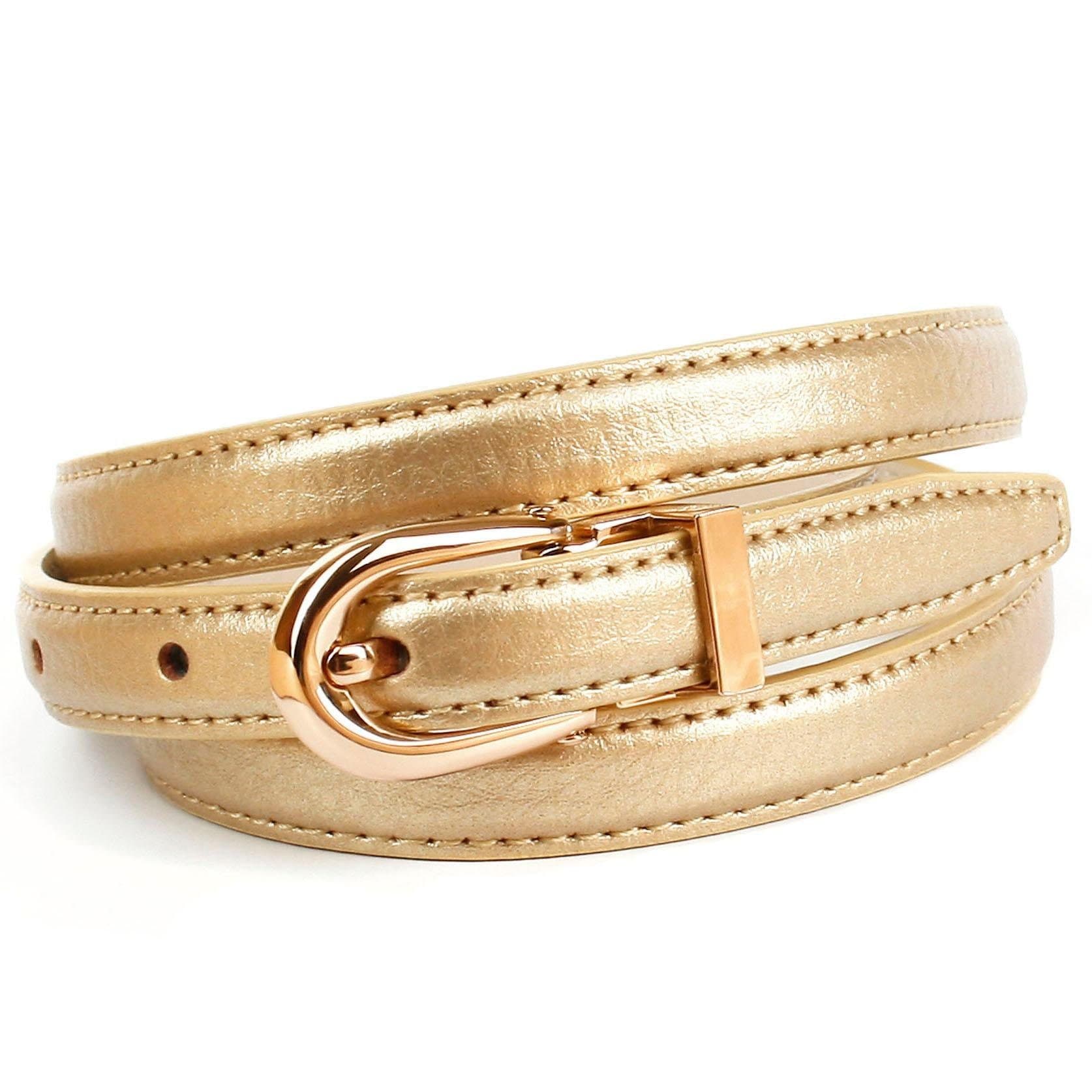 Anthoni Crown Ledergürtel, in schmaler Form, glänzende goldfarbene  Oberfläche kaufen bei OTTO
