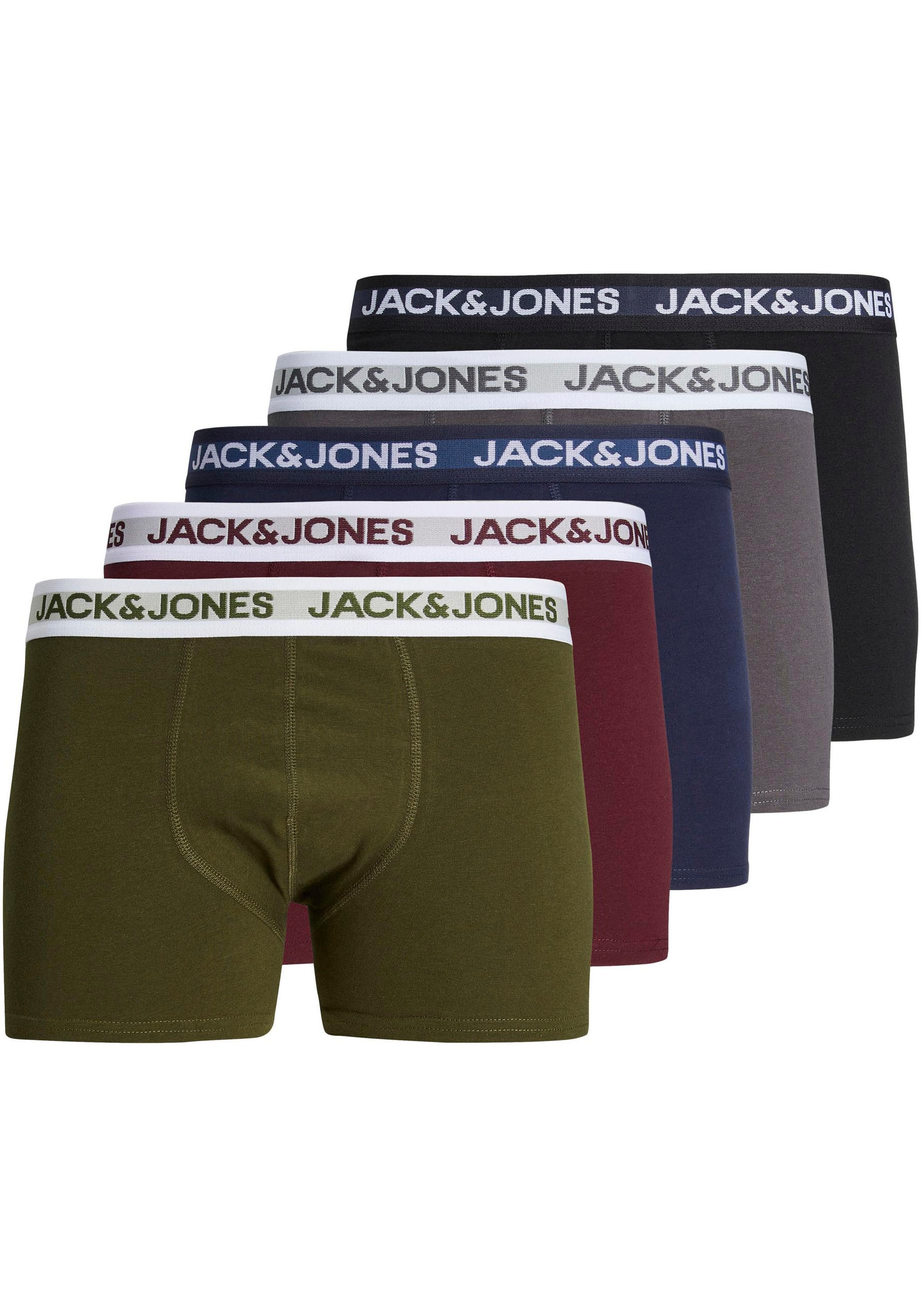 Jack & Jones Boxershorts »JACBLACK FRIDAY TRUNKS 5 PACK ONLINE LN«, (Packung, 5 St.), mit elastischem Taillenbund