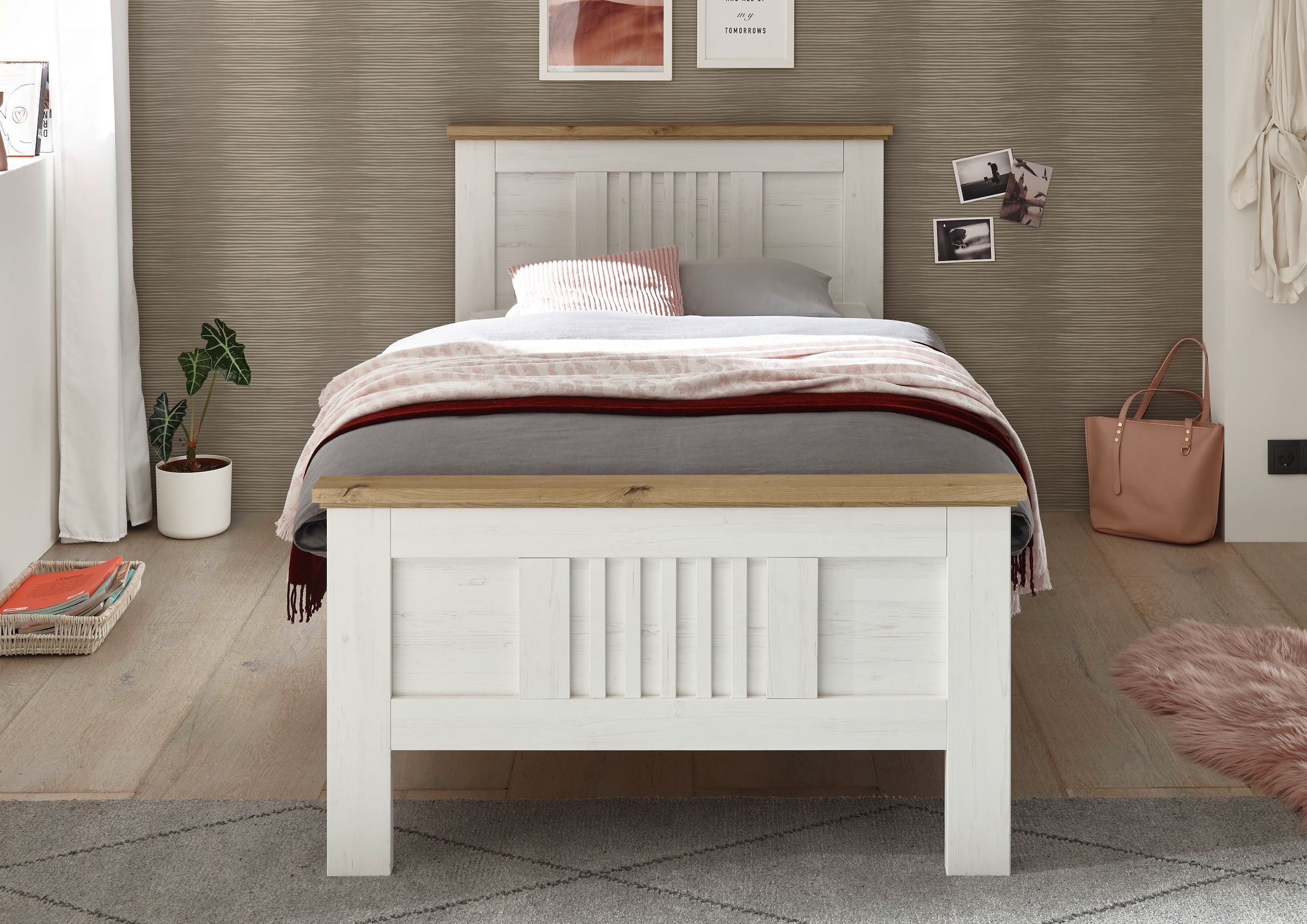 Schlafkontor Bettgestell »Trient« Landhaustil, Bett wahlweise in 2 Größen