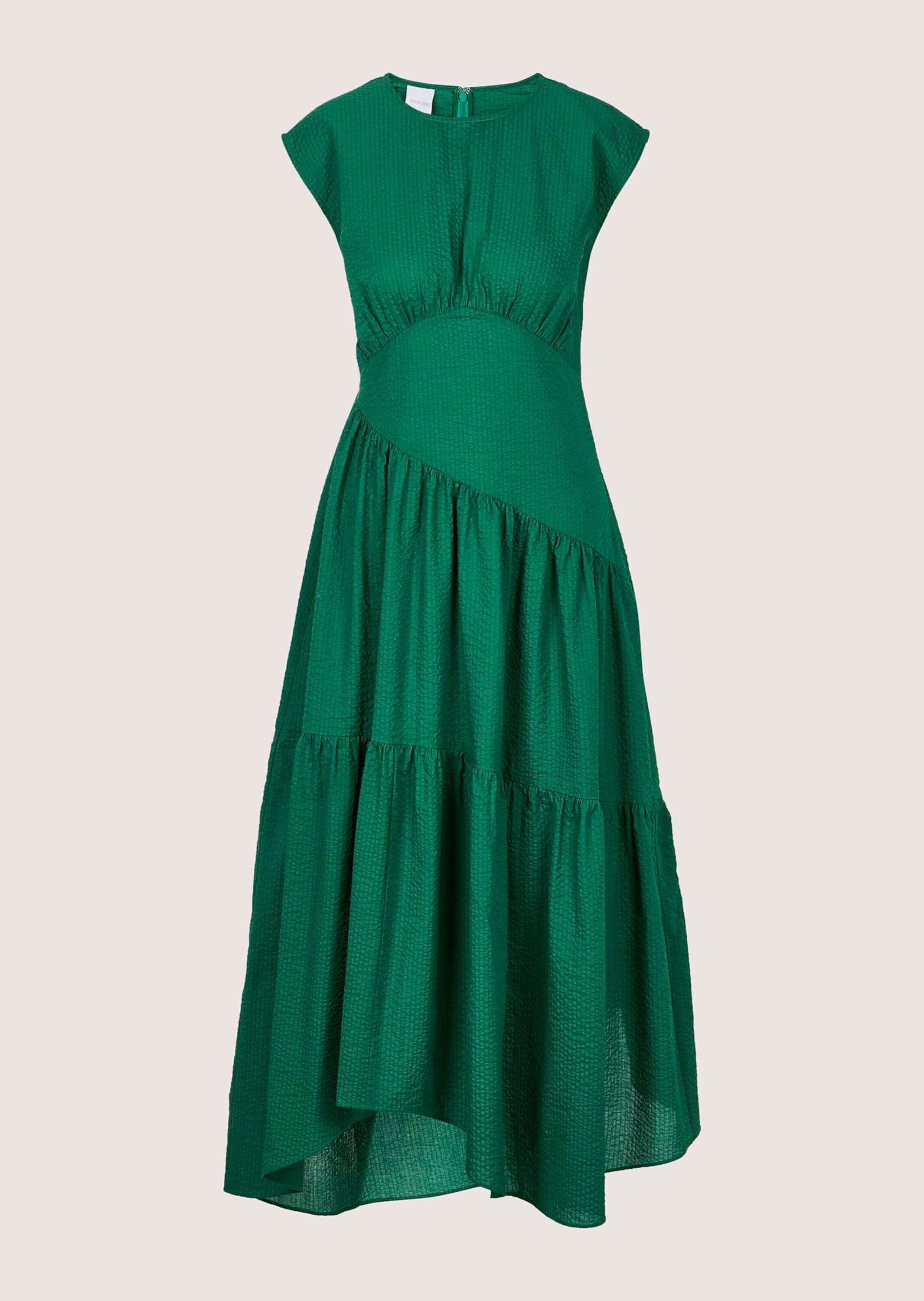 MADELEINE Midikleid »Midikleid Baumwollkleid mit Stufenrock« Kleid mit asymetrischen Stufenrock und modernen Teilungsnähten